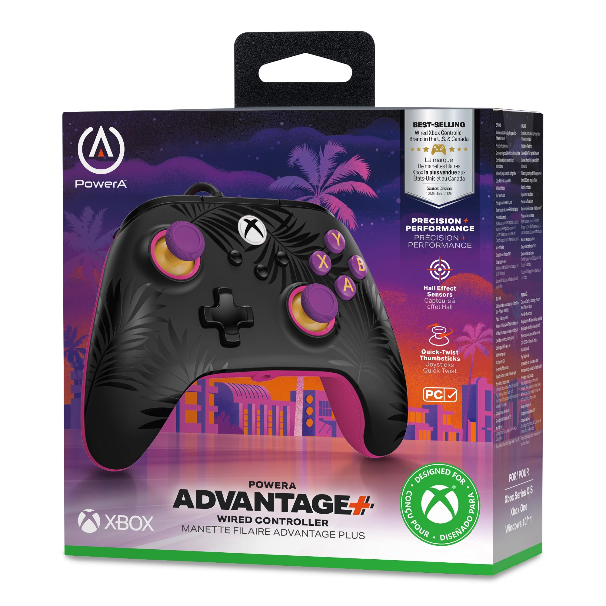 PowerA Advantage Plus Wired Controller for Xbox Series X|S - Moonlit Palms | Hall Effect Sticks 9