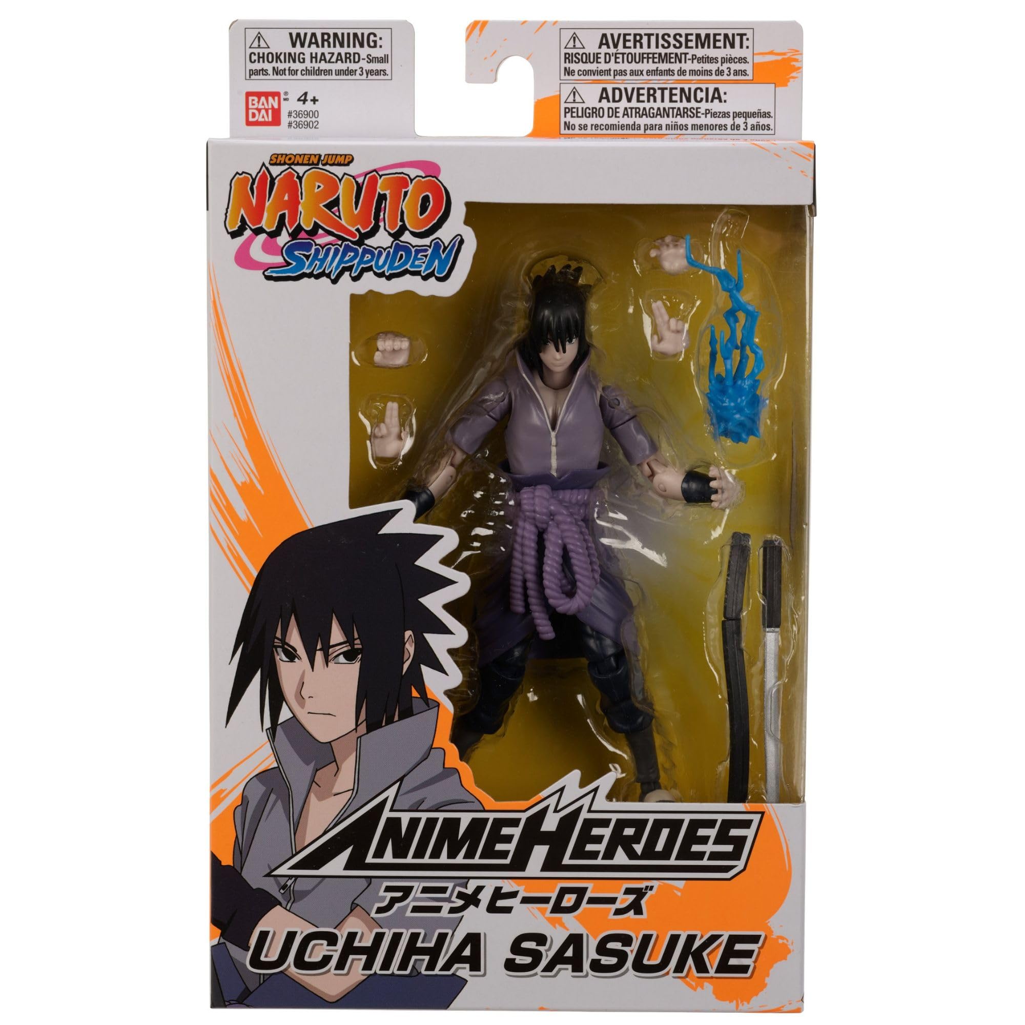 BANDAI Naruto Anime Heroes Sasuke Uchiha Action Figure - 17cm, 17 Points of Articulation 5