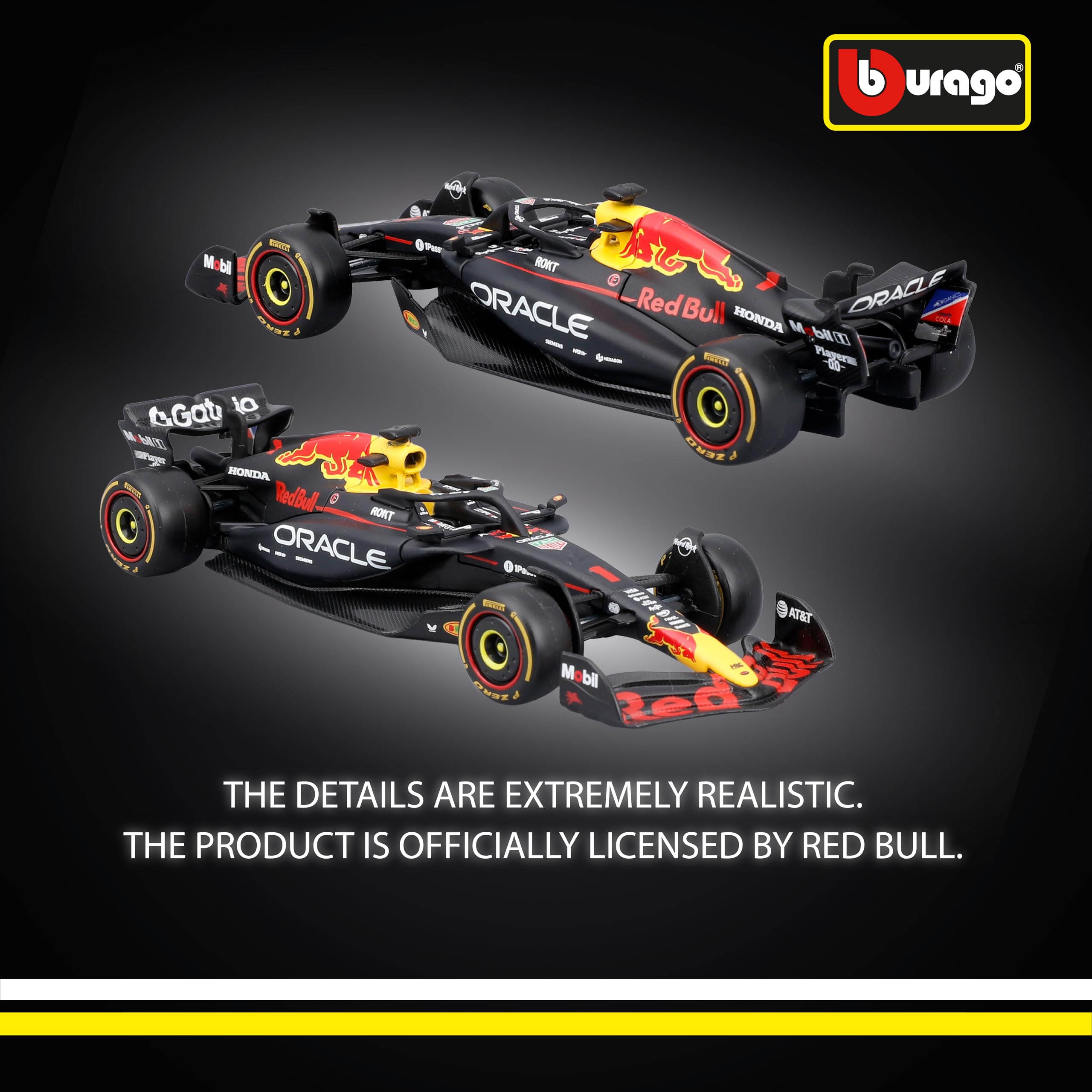 Bburago Red Bull Racing RB21 2025 #1 Verstappen 1:43 Scale Diecast Car | Metal | Red With Black Accents 3