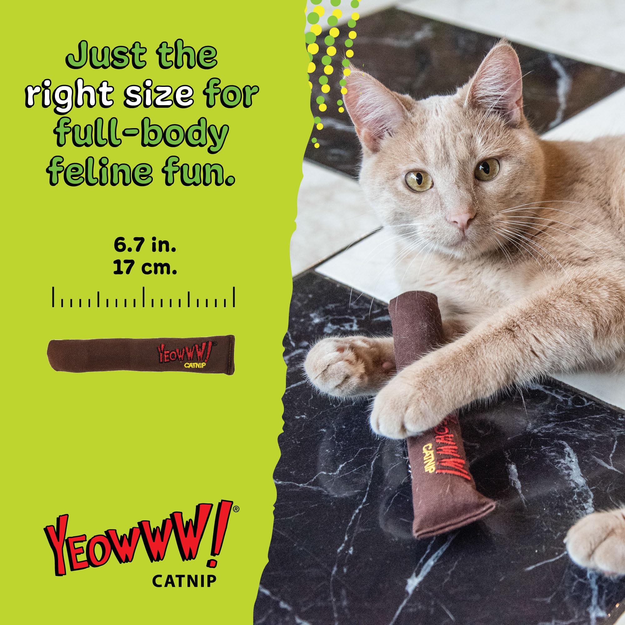 YEOWWW Cigar Singles Cat Toy - 100% Organic Catnip Filling | Heavy Duty Cotton 4