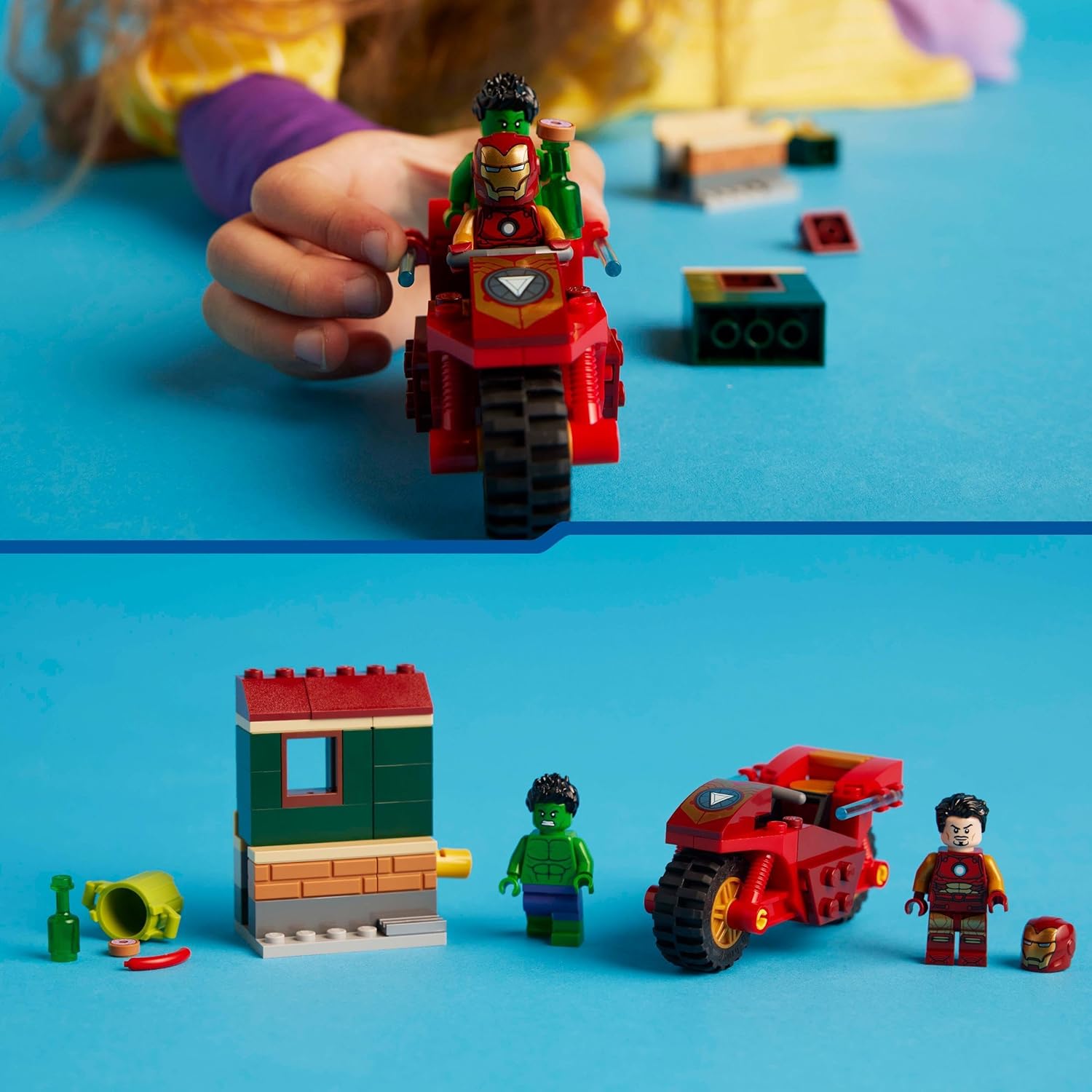 LEGO Marvel Iron Man with Bike and The Hulk - Super Hero Building Toy for Kids 4+ 4