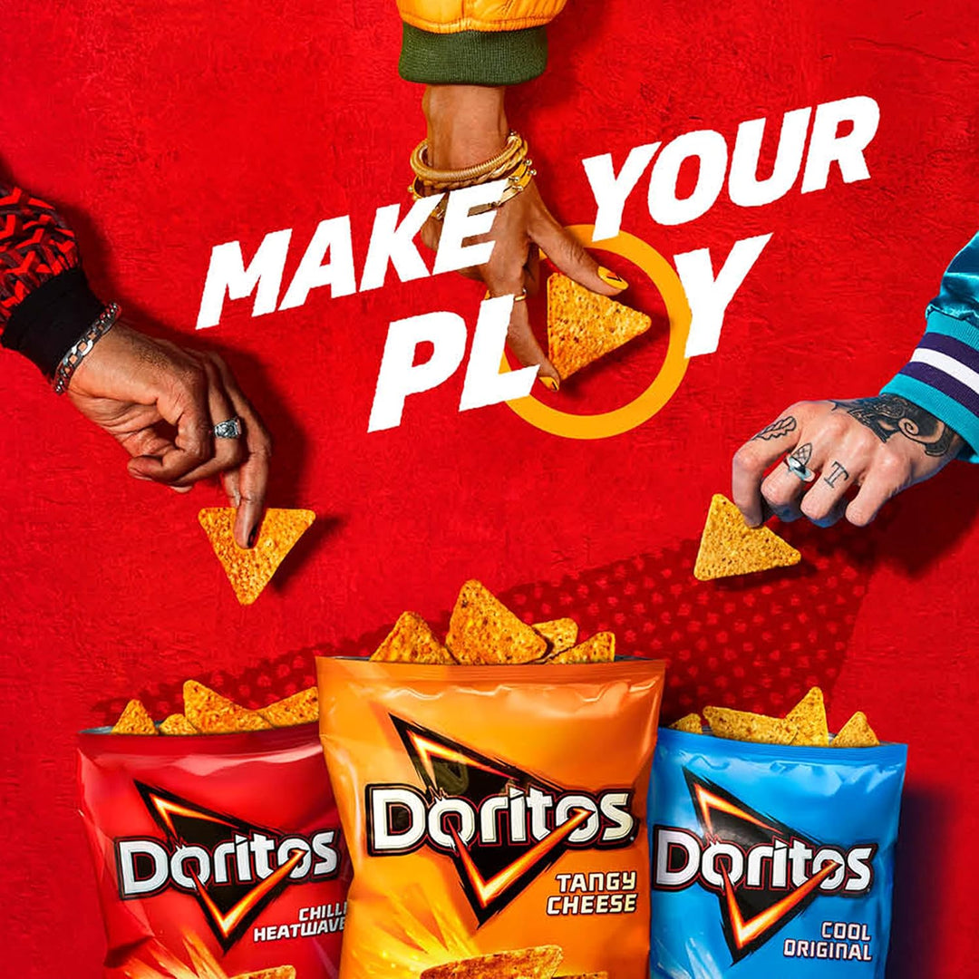 Doritos Tangy Cheese Tortilla Chips, 40g (Case of 32) - Bold Flavour, Vegetarian Crisps