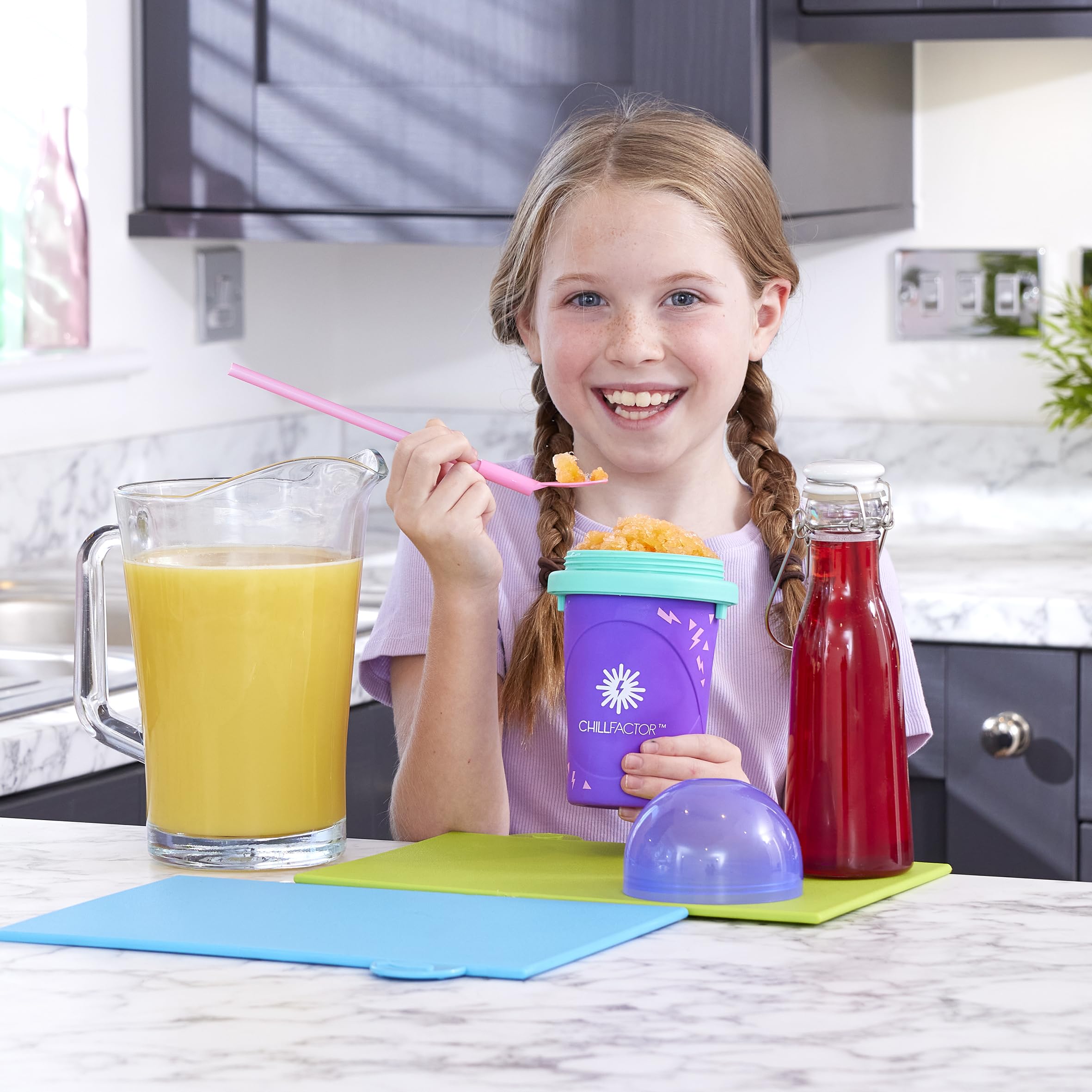 Chill Factor Colour Shock Slushy Maker - Power Purple | Reusable | Ages 3+ 3