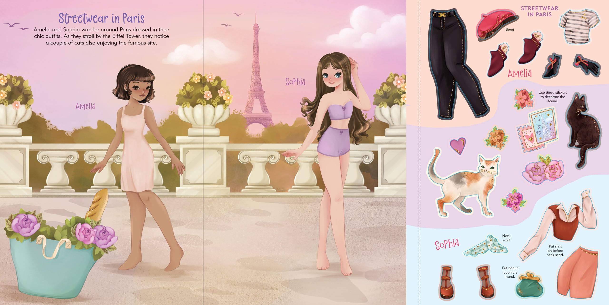 Peter Pauper Press Fashion Sticker Doll Dress-Up - 200+ Repositionable Stickers | 45 Pages | Ages 5-6 6
