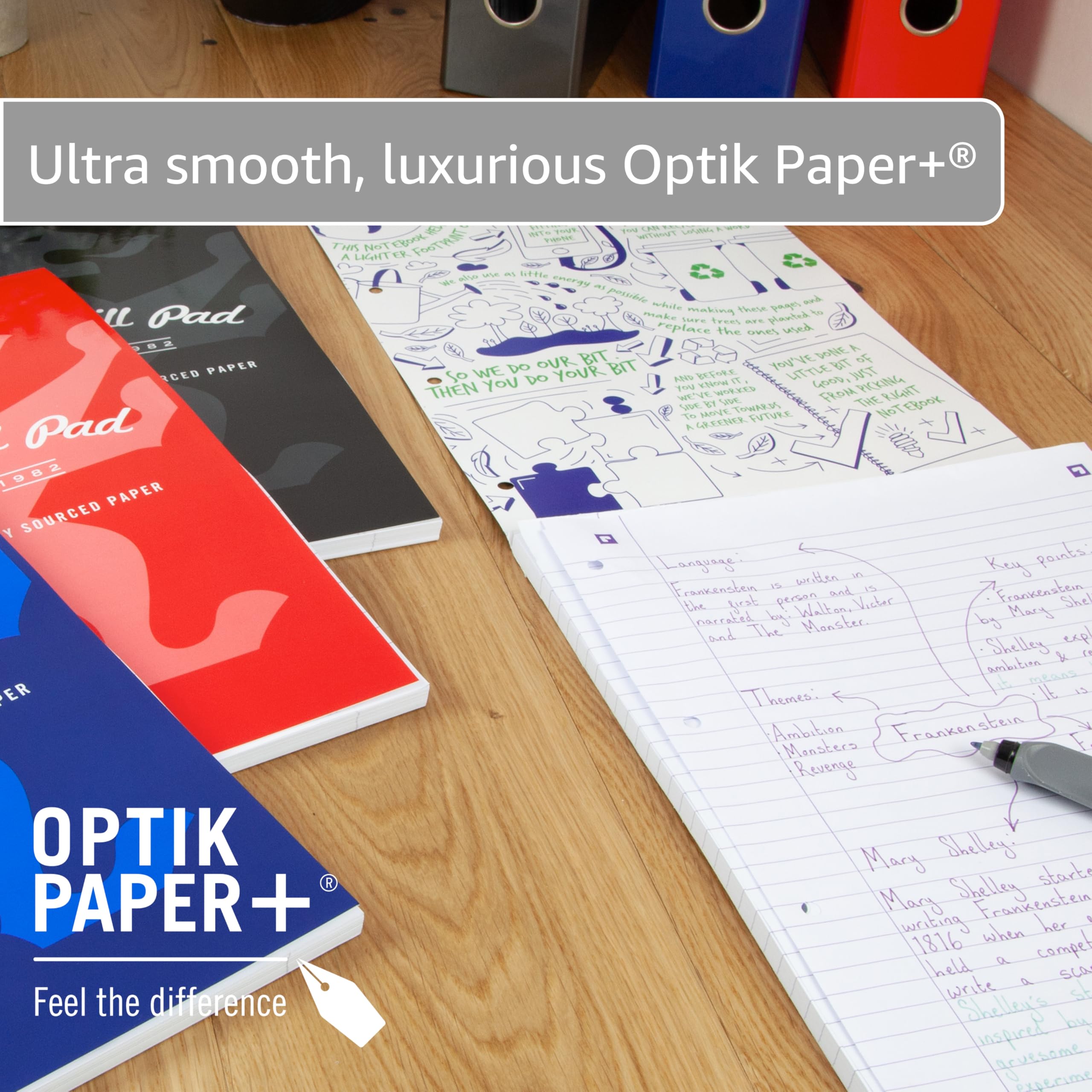 Oxford Campus A4 Refill Pad - 140 Pages Lined Optik Paper | 4-Hole Punched