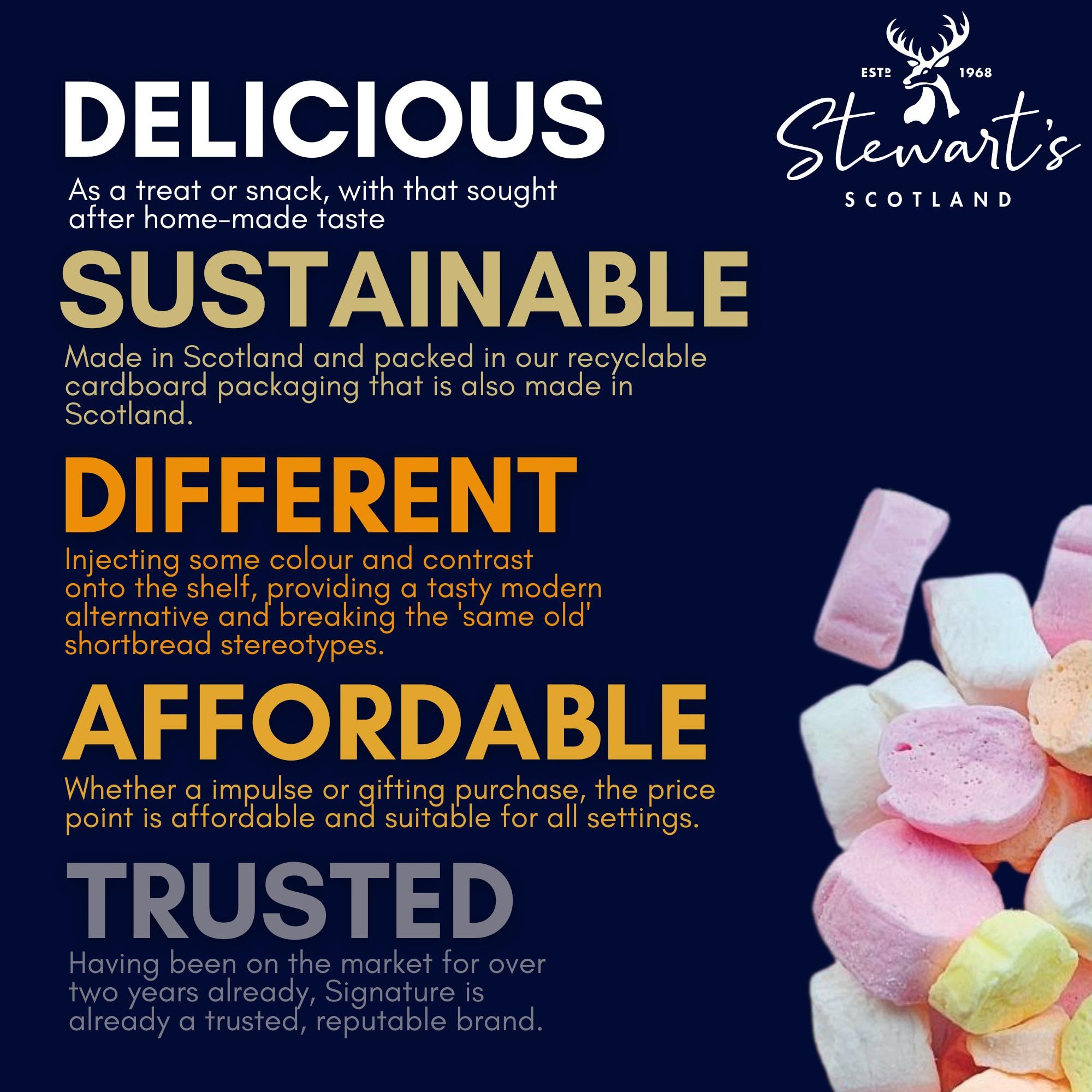 Stewart's Edinburgh Rock Pieces, 125 g – Traditionelle schottische Süßigkeit mit fruchtigen Aromen