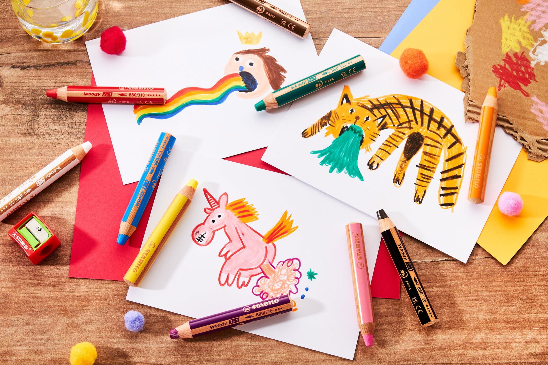 STABILO woody 3-in-1 Multi-Talented Pencil - Pack of 10 - Birthday Edition | Watercolour, Crayon, Pencil 5