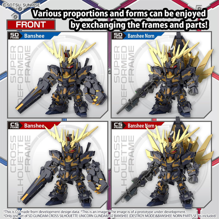 BANDAI SPIRITS SD GUNDAM -Cross Silhouette Unicorn 02 Banshee & Norn Parts -Model Kit
