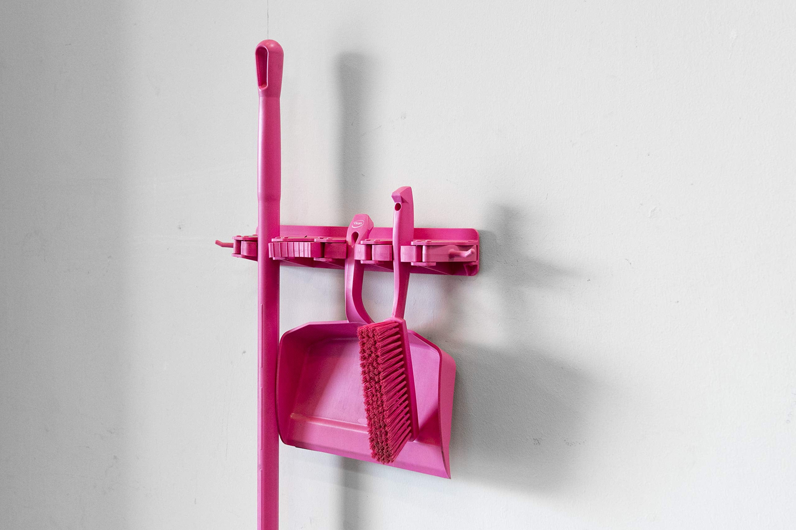 Vikan Pink Dustpan & Brush Set - Soft Bristle, Ergonomic Handle | Polypropylene, Polyester 5
