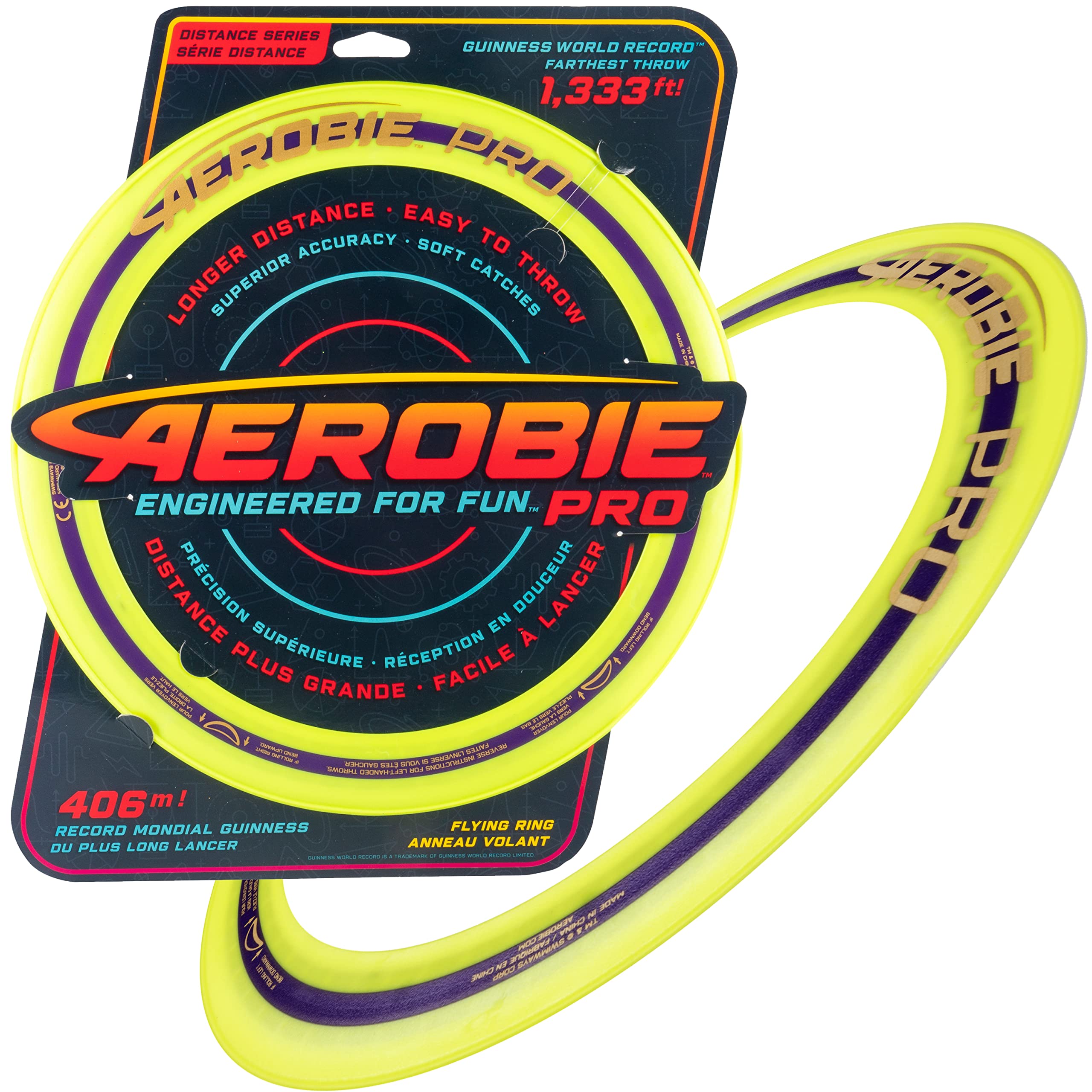 Aerobie Pro Ring Flying Disc - World Record Distance Throw | 13 Inch | Assorted Colors 2