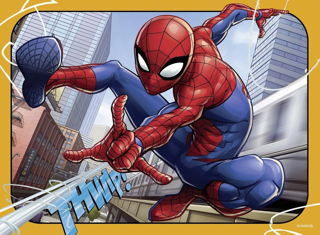 Ravensburger Marvel Spider-Man 4-in-1 Jigsaw Puzzle Set - 12, 16, 20, 24 Pieces for Kids Ages 3+