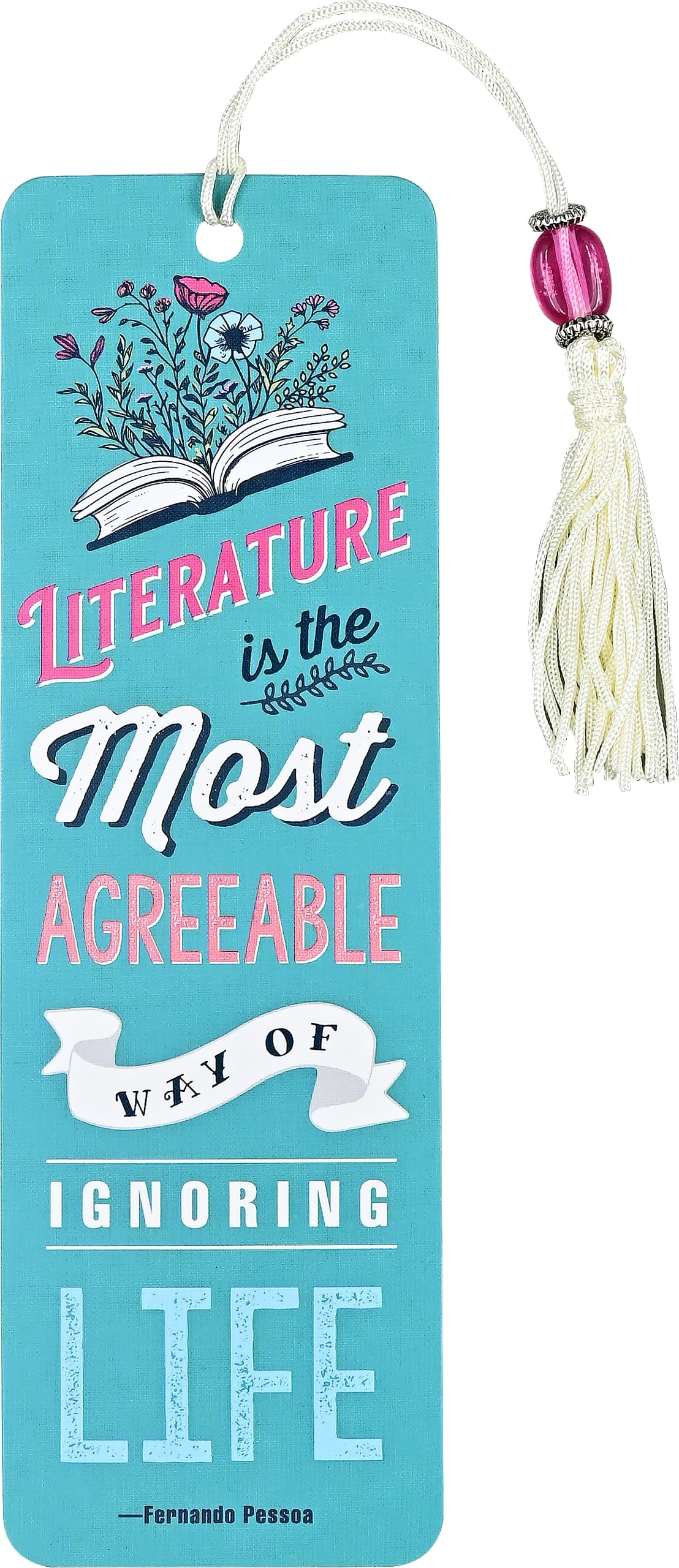 Peter Pauper Press Literature Beaded Bookmark - Cardstock | Gloss Highlights | Ruler Back