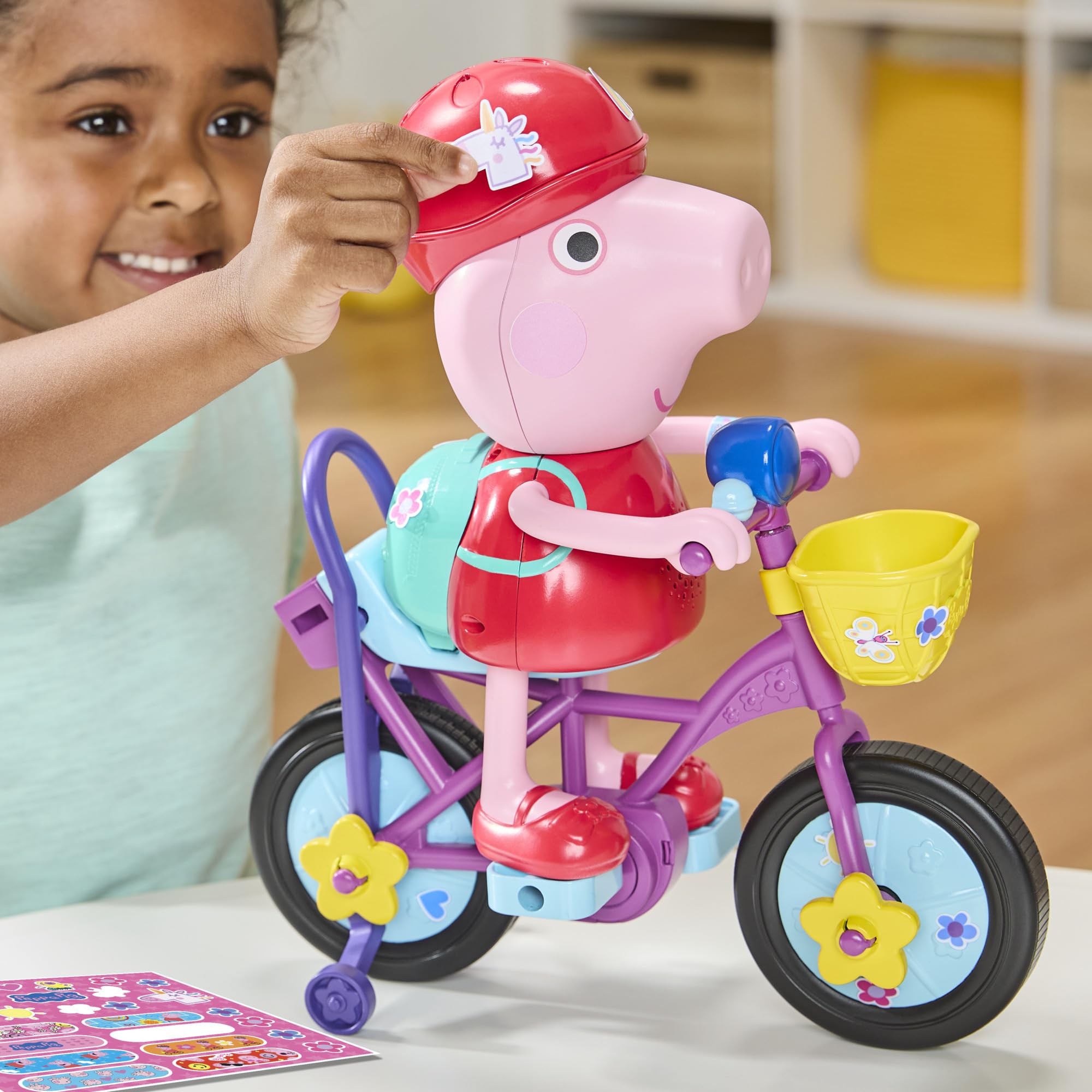 Peppa Pig Ready, Pedal, Go! Interactive Figure with Bike and Sounds - Ages 3+ 7