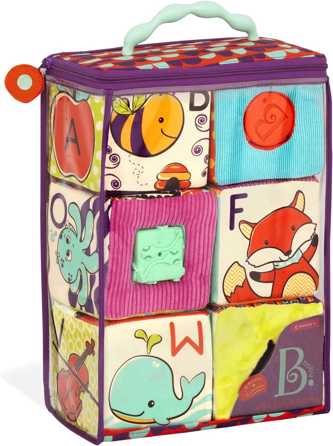 B. Toys ABC Block Party - Soft Fabric Building Blocks for Toddlers 6 Months+ 6