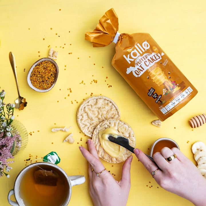 Kallo Honey Puffed Oat Cakes – Gluten-Free, High Fibre, Cholesterol-Lowering Snack