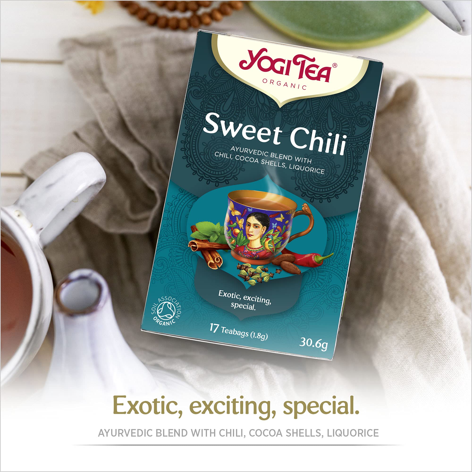 YOGI TEA - Sweet Chili Organic Spice and Herbal Tea, Blend of Cocoa Shells, 6 x 17 Bags 5