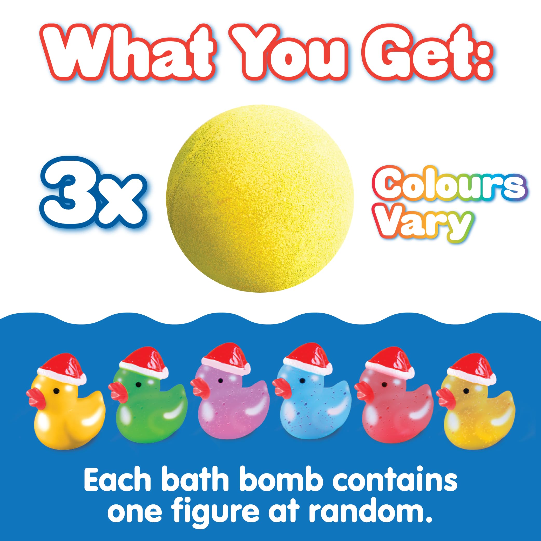 ZIMPLI 3 Pack Xmas Duck Surprise Bath Bombs | Cranberry Orange Scent | Collect 1 of 6 Ducks 3