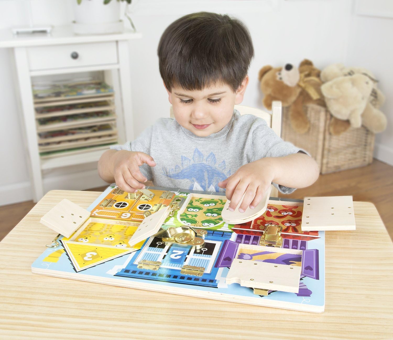 Melissa & Doug Latches Board - Wooden Educational Toy for Ages 3+ 5