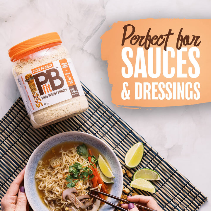 PBfit Pure Peanut Powder - No Added Sugar, 9g Plant Based Protein, 82% Less Fat