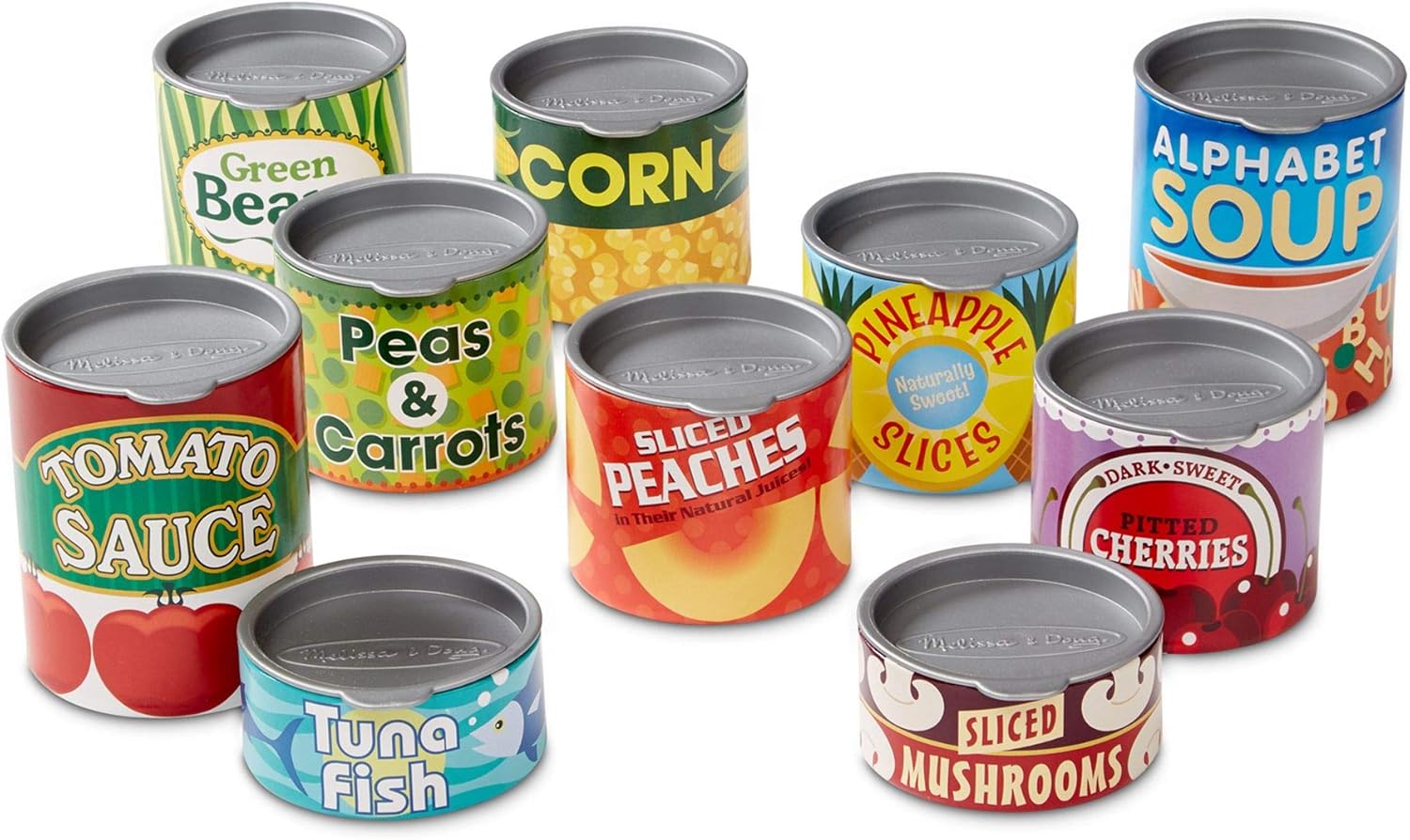 Melissa & Doug Let's Play House! Grocery Cans - Pretend Play Food Set for Kids 3+ 1