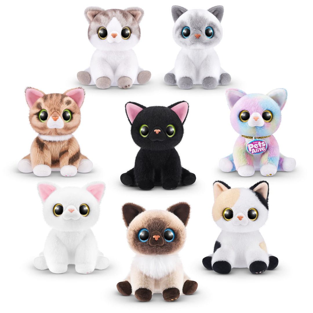 Pets Alive Smitten Kitten Lucky - Interactive Electronic Plush Toy with 10 Real Kitten Sounds, Ages 3+