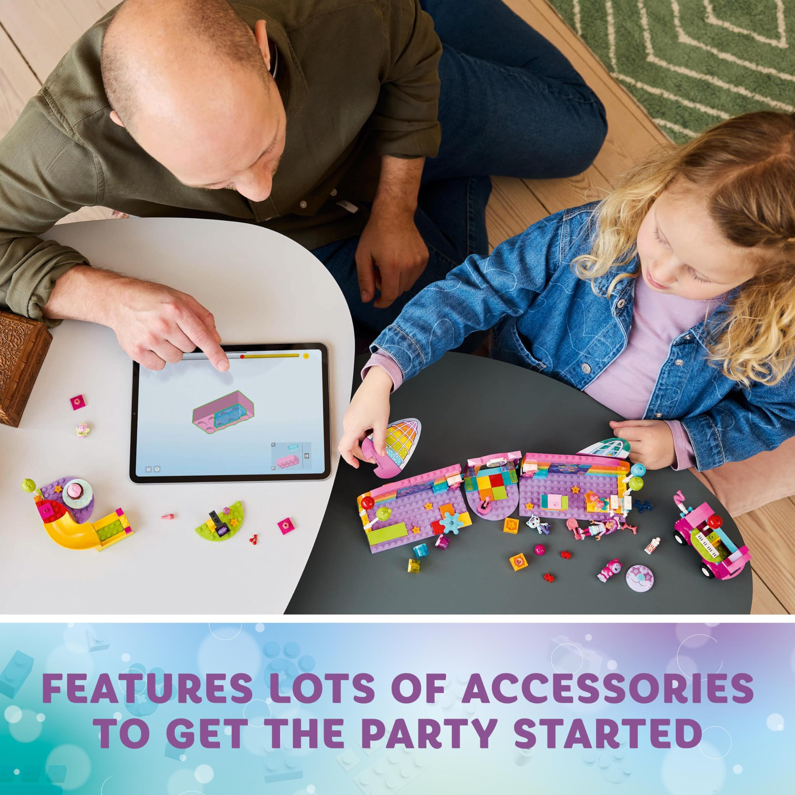 LEGO Gabby’s Party Room Disco Playset - DJ Catnip Party Bus with Minifigures & Games for Kids 4+ 4