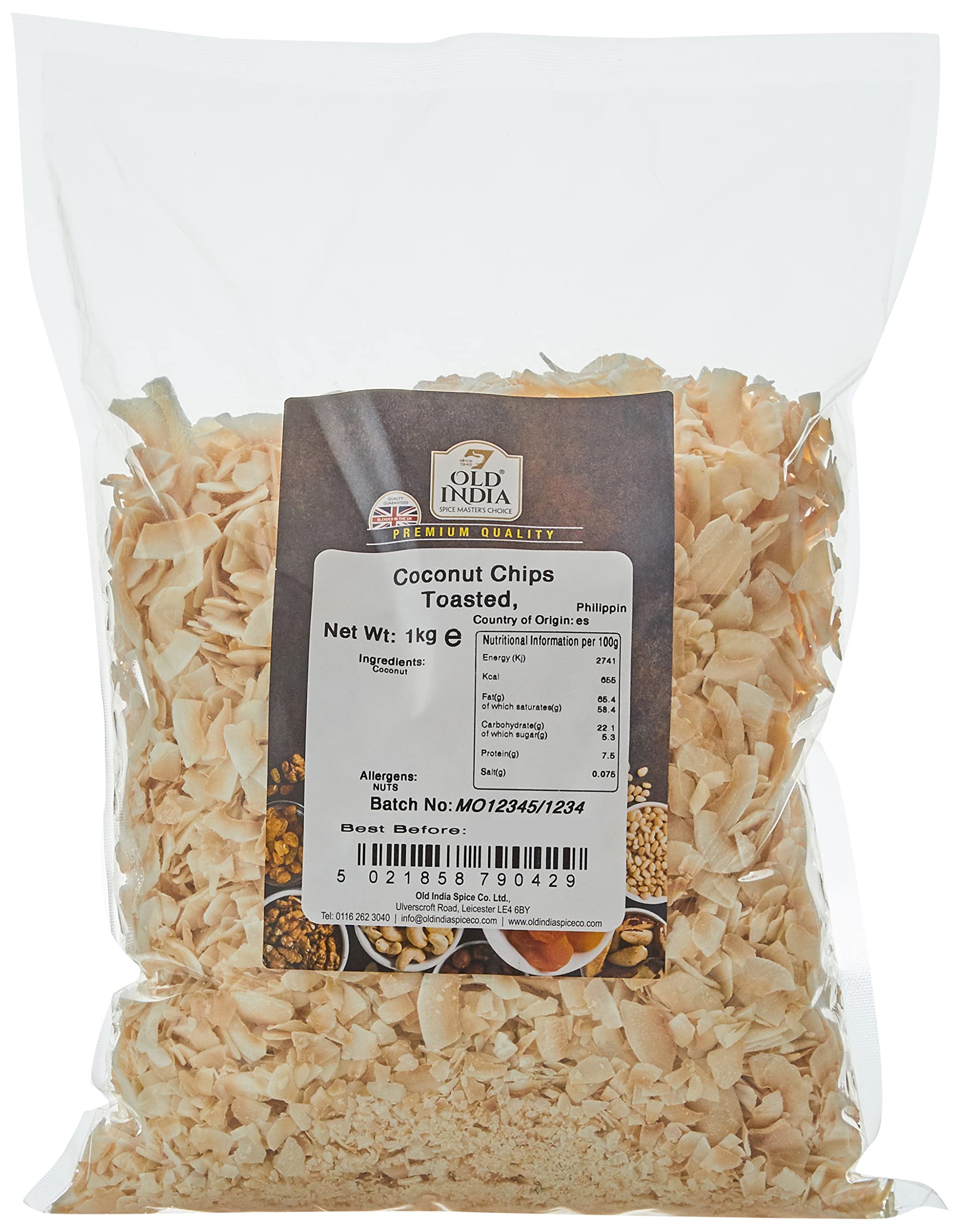 Old India Toasted Coconut Chips, 1kg 1