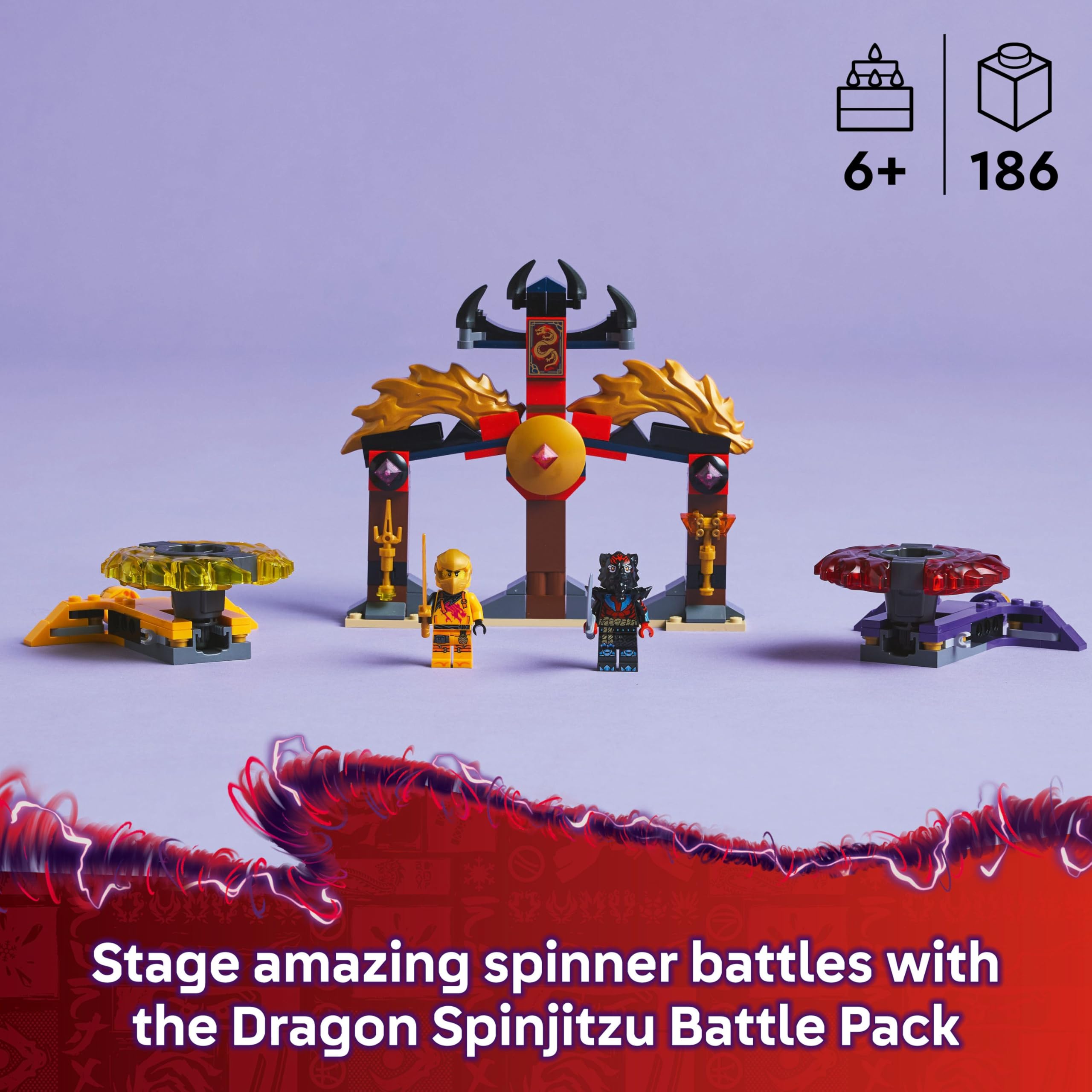 LEGO NINJAGO Dragon Spinjitzu Battle Pack Set 71826 with 2 Minifigures and Launchers | Ages 6+ 2