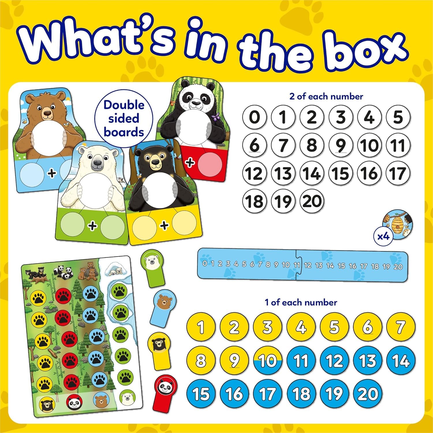 Orchard Toys Number Bears Maths Game - Addition, Subtraction & Number Bonds to 20 | Ages 5+ | 1-4 Players 2