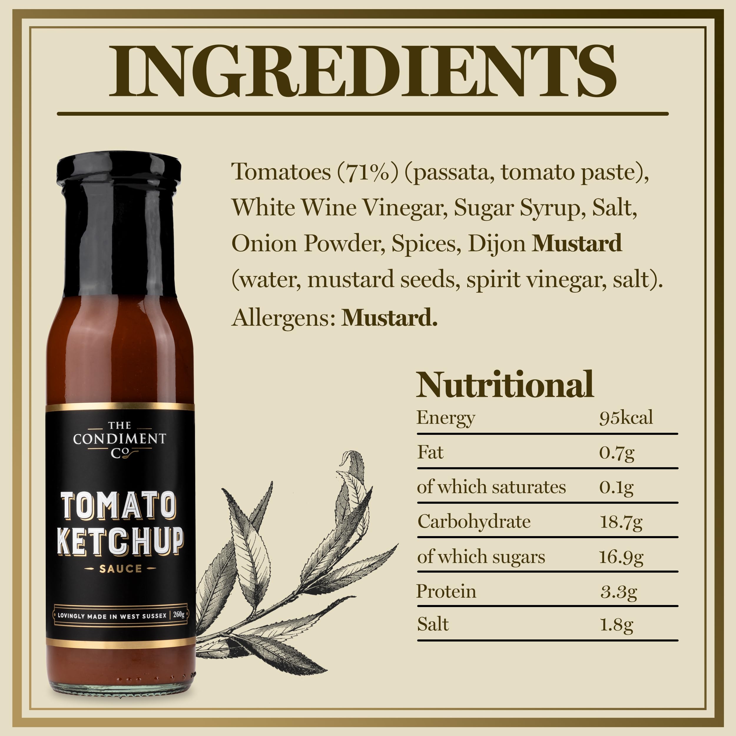 The Condiment Company Tomato Ketchup - Rich Classic Flavour, Vegan & Gluten Free | 260g Bottle 6