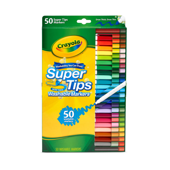 Crayola 50 Washable Super Tip Markers - Arts & Crafts for Kids 3+