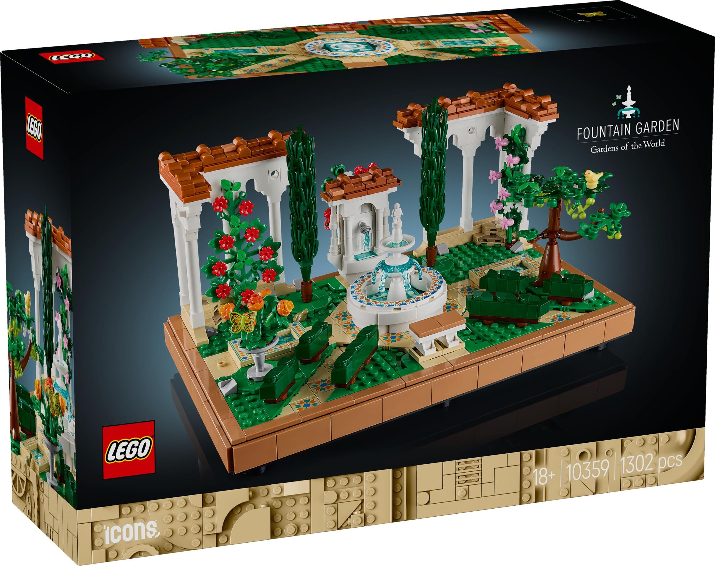 LEGO Icons Fountain Garden Building Set 10359 - Adult Decor Model Kit | Reconfigurable Display 3