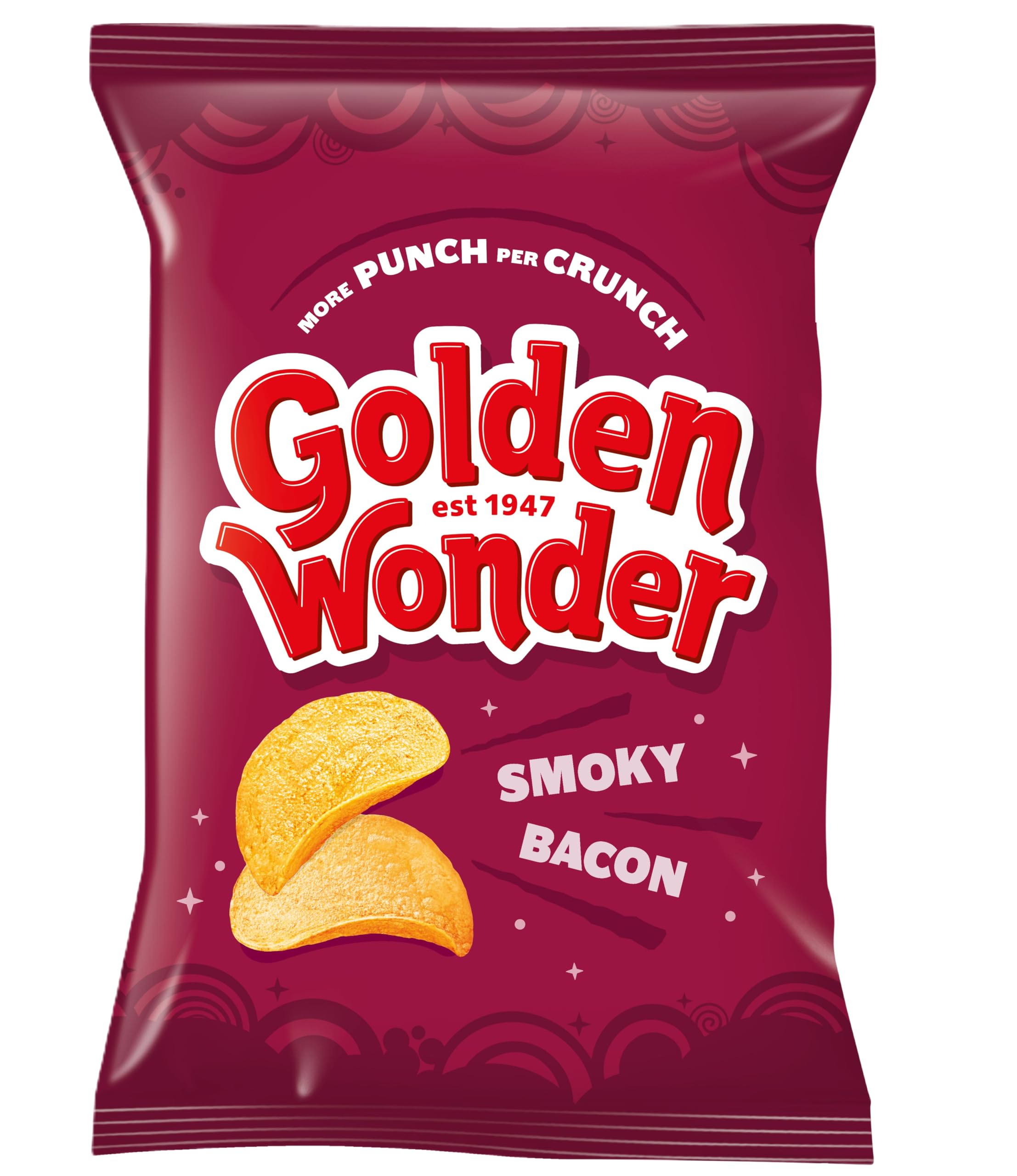 Golden Wonder Smoky Bacon Crisps Multipack - 32 x 32.5g Bags | 1.04 kg Total 1