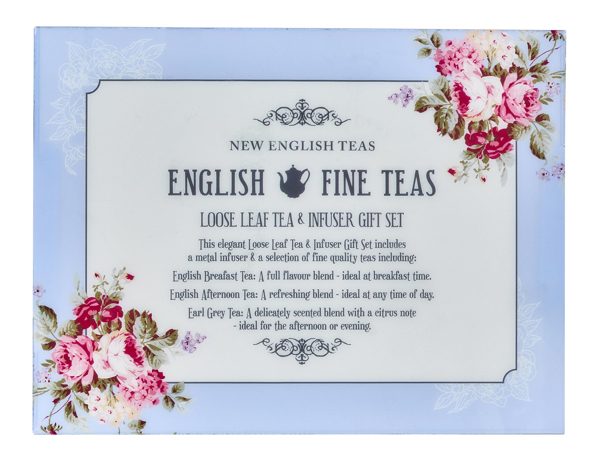 New English Teas Loose Leaf Black Tea Gift Set with Infuser | 3 Floral Tins | 70g 7