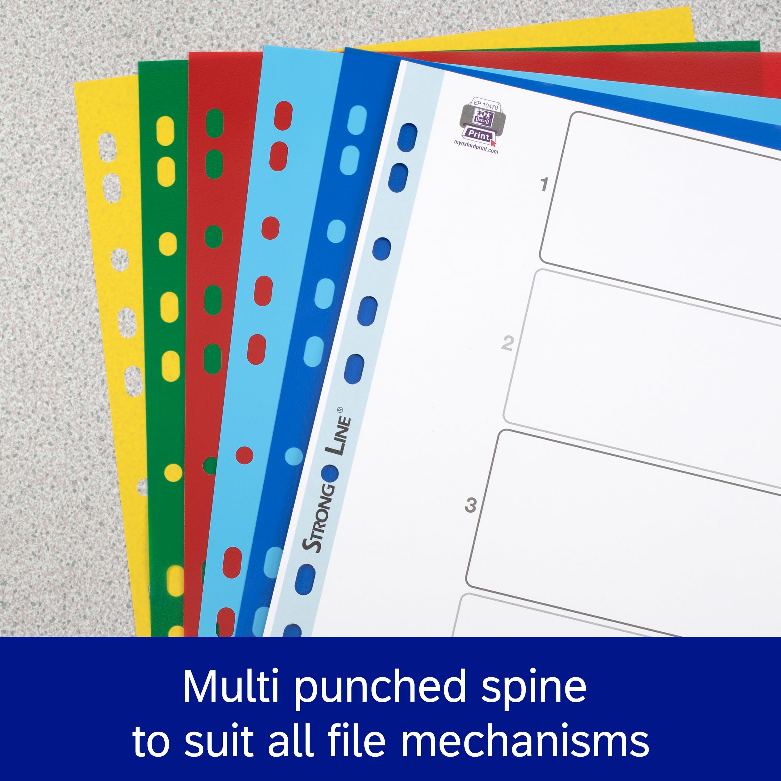 Oxford A4 Plastic Dividers - 5 Part Indexing System | Polypropylene | Assorted Colours 3