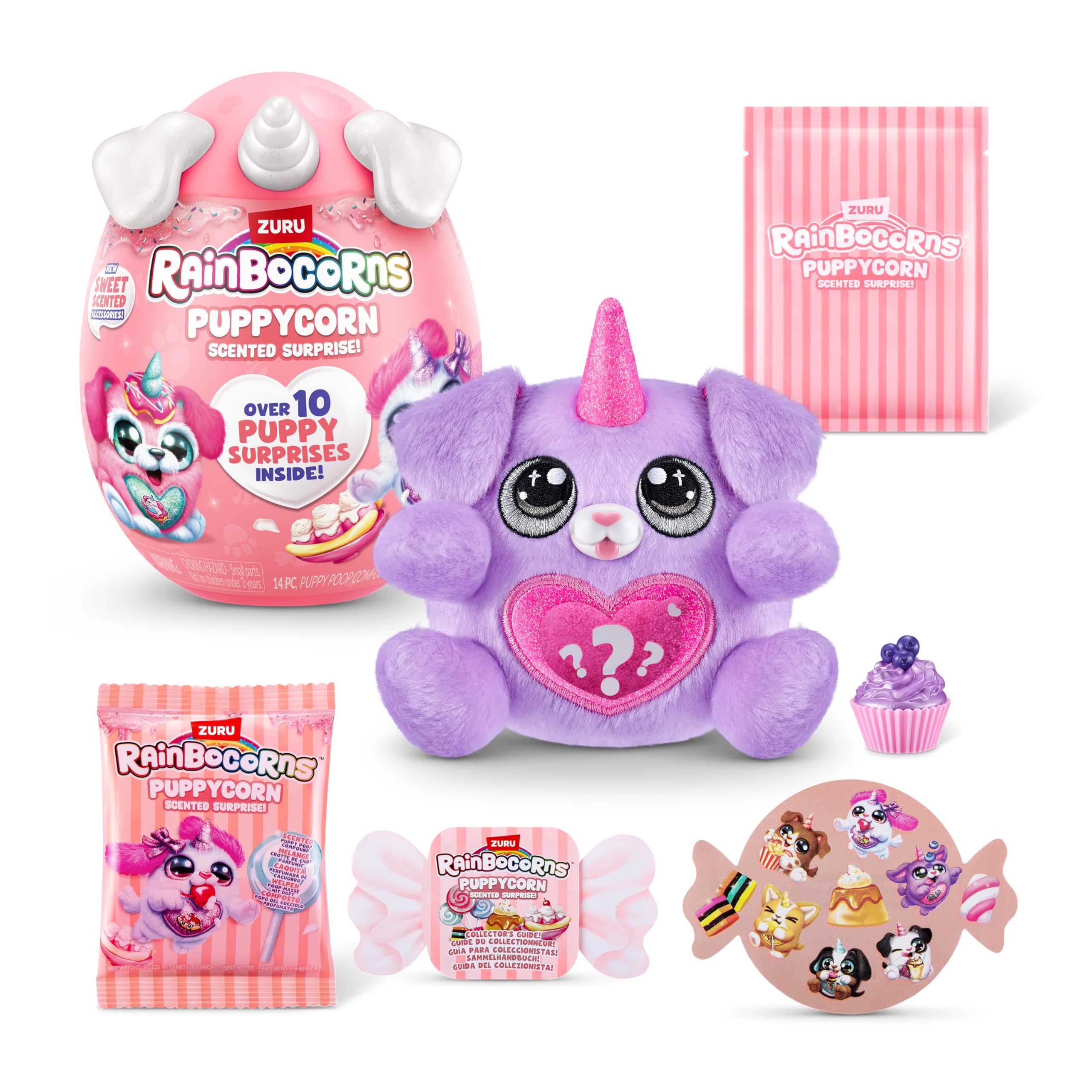 Rainbocorns ZURU Puppycorn Scent Surprise - Hound Dog Plush with Scented Accessories & Stickers 1