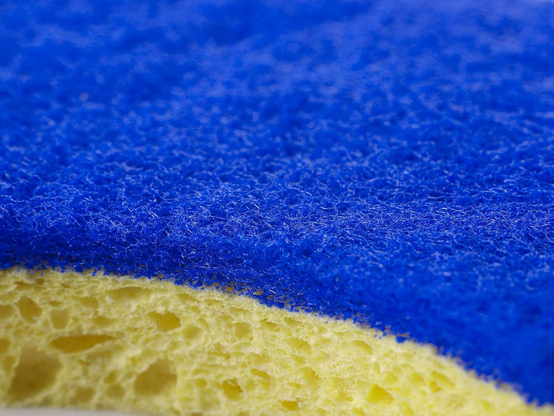 Spontex Non-Scratch Super Absorbent Sponge Scourers, Pack of 2 - Yellow