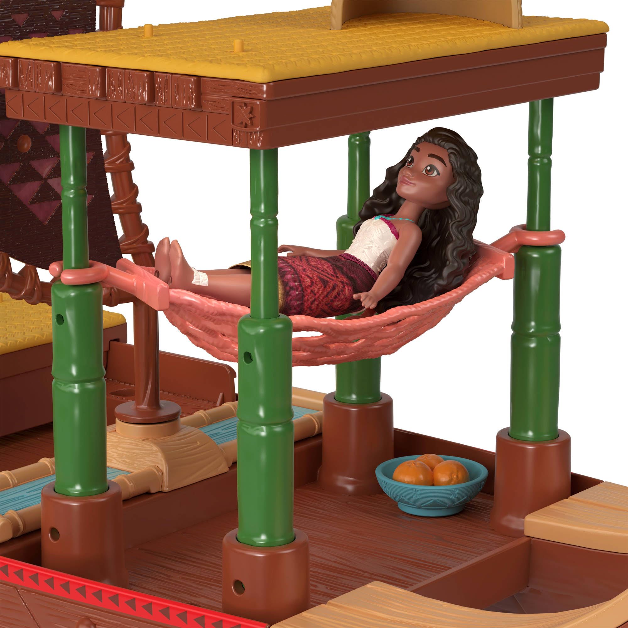 Mattel Disney Vaiana 2 Abenteuer-Kanu-Spielset – Schwimmendes Spielset mit beweglicher Puppe und 6 Verwandlungsbereichen für Kinder ab 3 Jahren 5