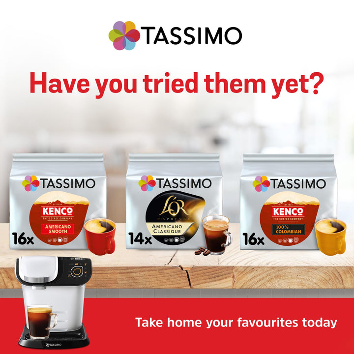 Kenco Americano Decaf Coffee Pods (Pack of 5, 80 T-Discs) for Tassimo Machines