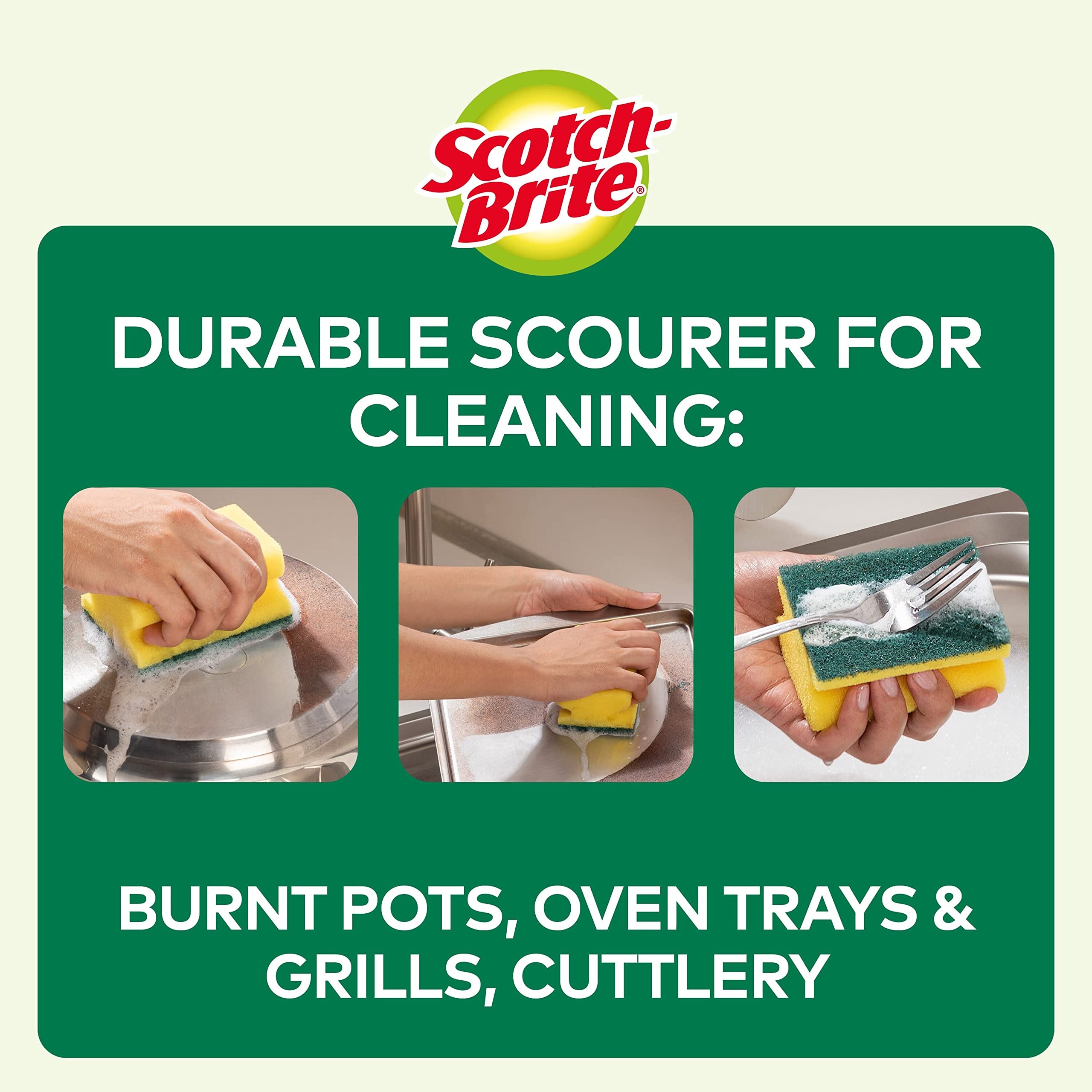 Scotch-Brite Classic Heavy Duty Scrub Sponge - Cuts Grease & Burnt-On Food | 16 Pack 6