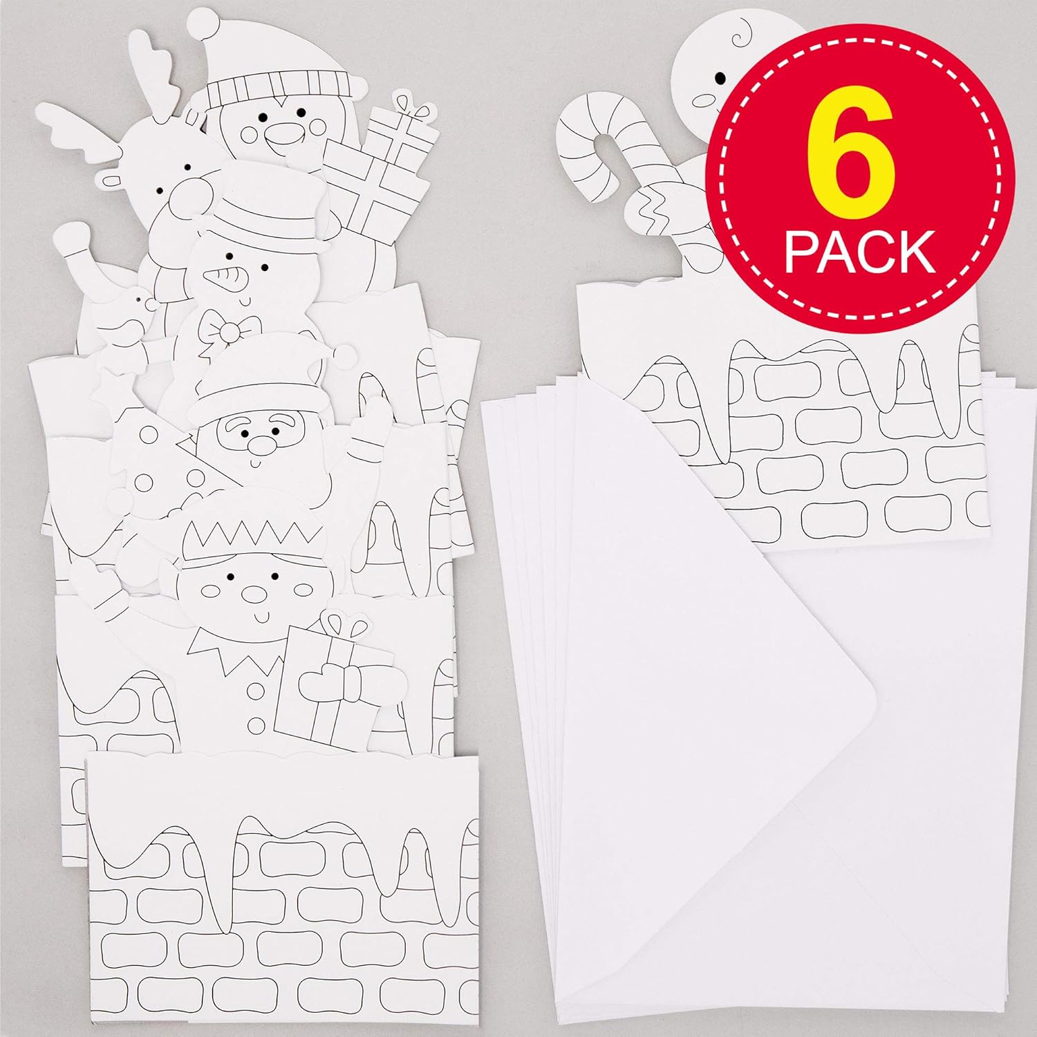 Baker Ross AR850 Chimney Pop-Up Colour in Cards - 3D Christmas Craft Kit for Kids 4