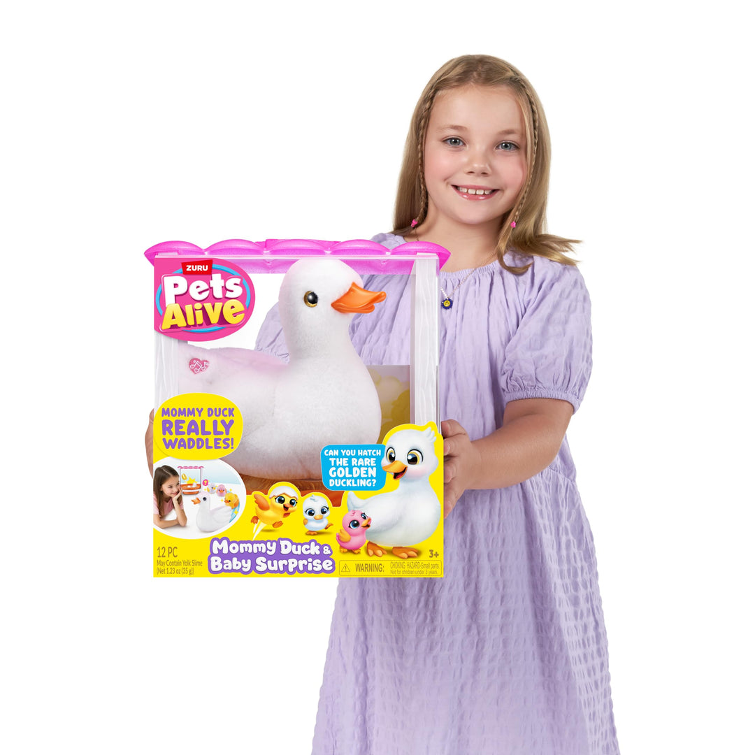 Pets Alive Mama & Baby Surprise - Electronic Duck Playset with Sounds & Waddling Motion