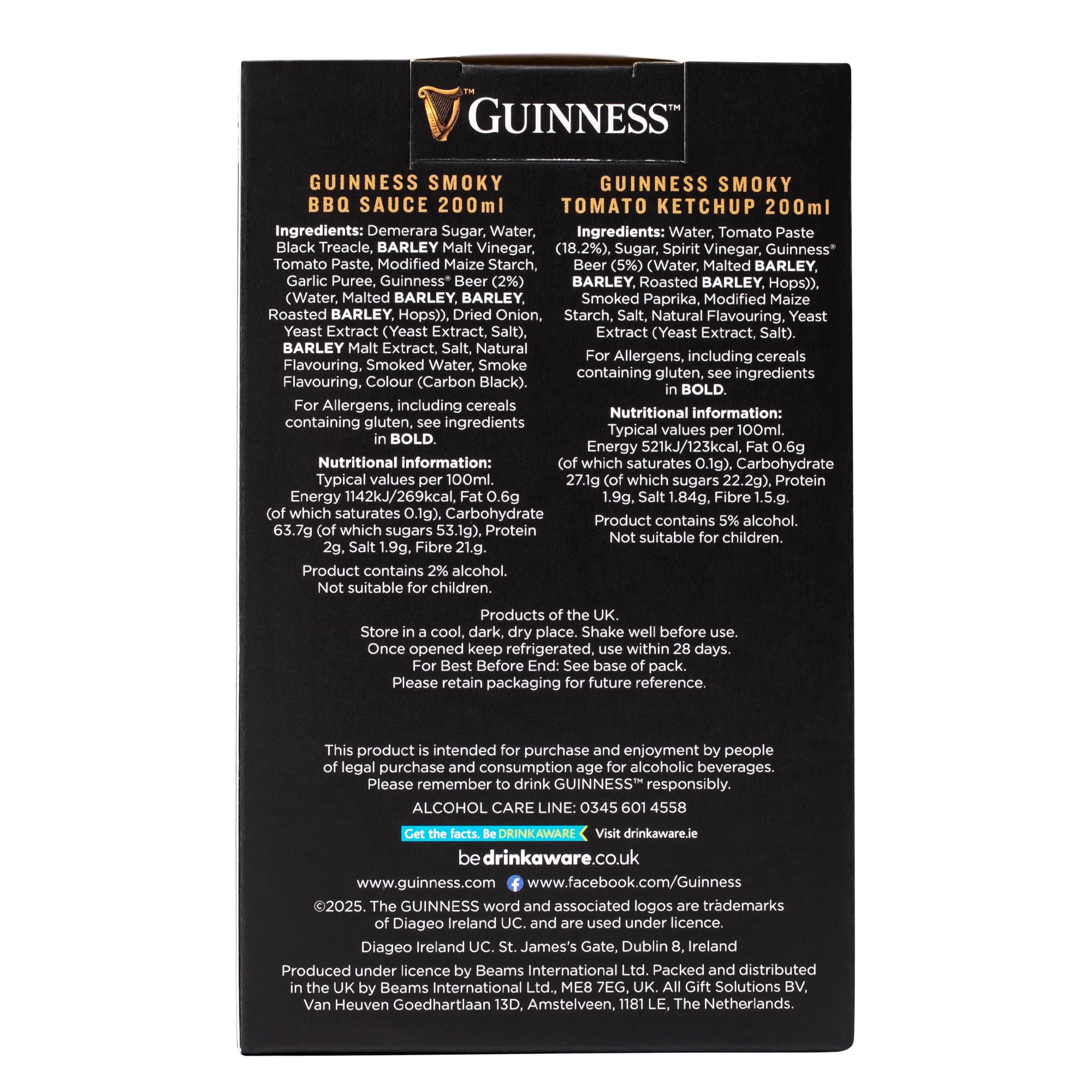 Guinness - Duo Barbecue Sauces Gift Set with Smoky BBQ Sauce & Tomato Ketchup 16