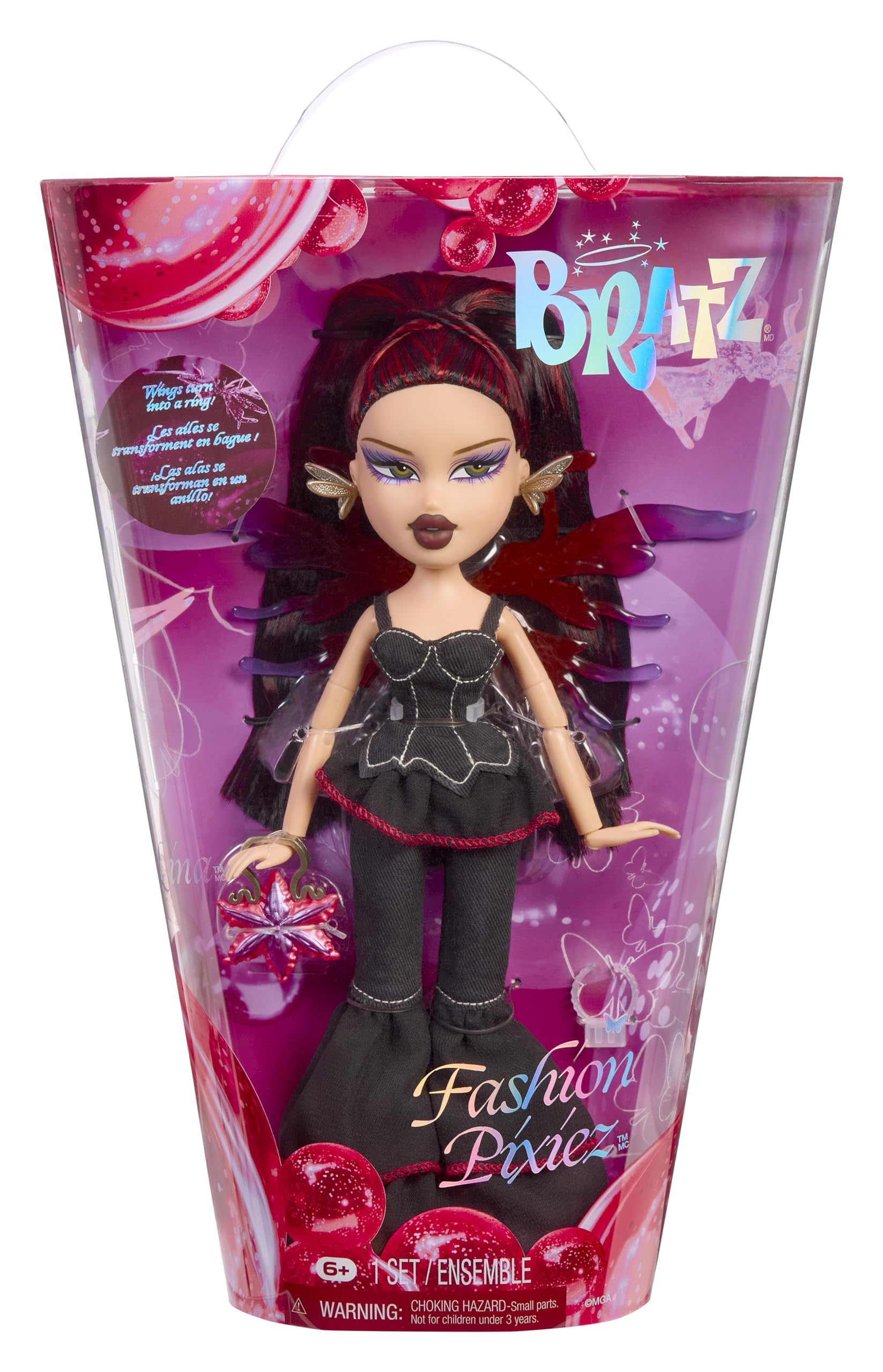 Bratz Fashion Pixiez Lina - Collectible Fantasy Doll with Transformable Wings and Fashion Accessories 1