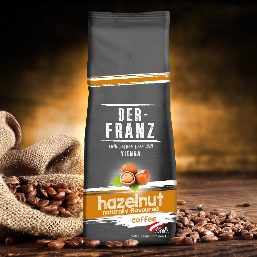 Der-Franz Coffee Medium Roast with Natural Hazelnut, Ground, 2 x 500 g