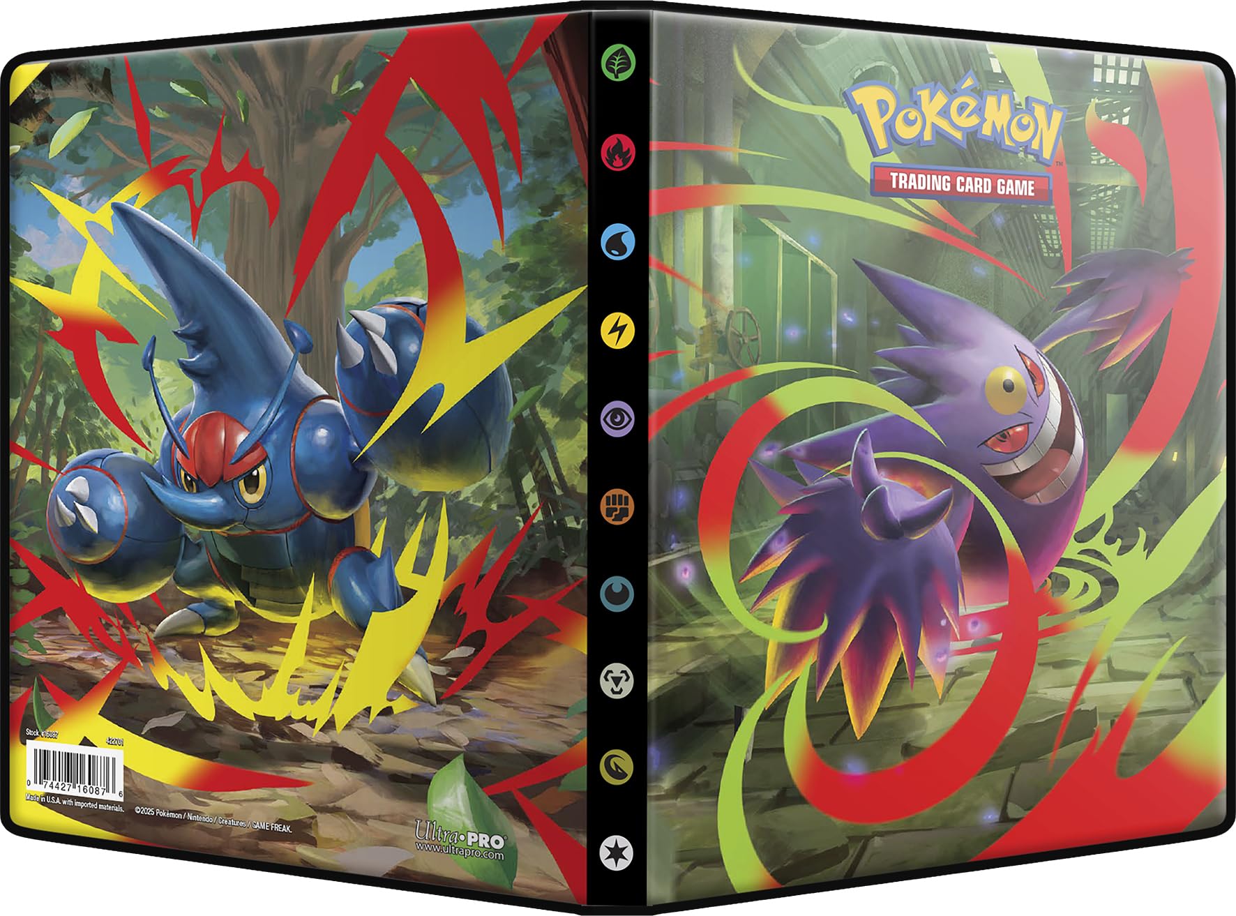 Ultra Pro Pokémon Mega Evolution: Fantasmagoric Flames Portfolio | Holds 80 Cards | Black