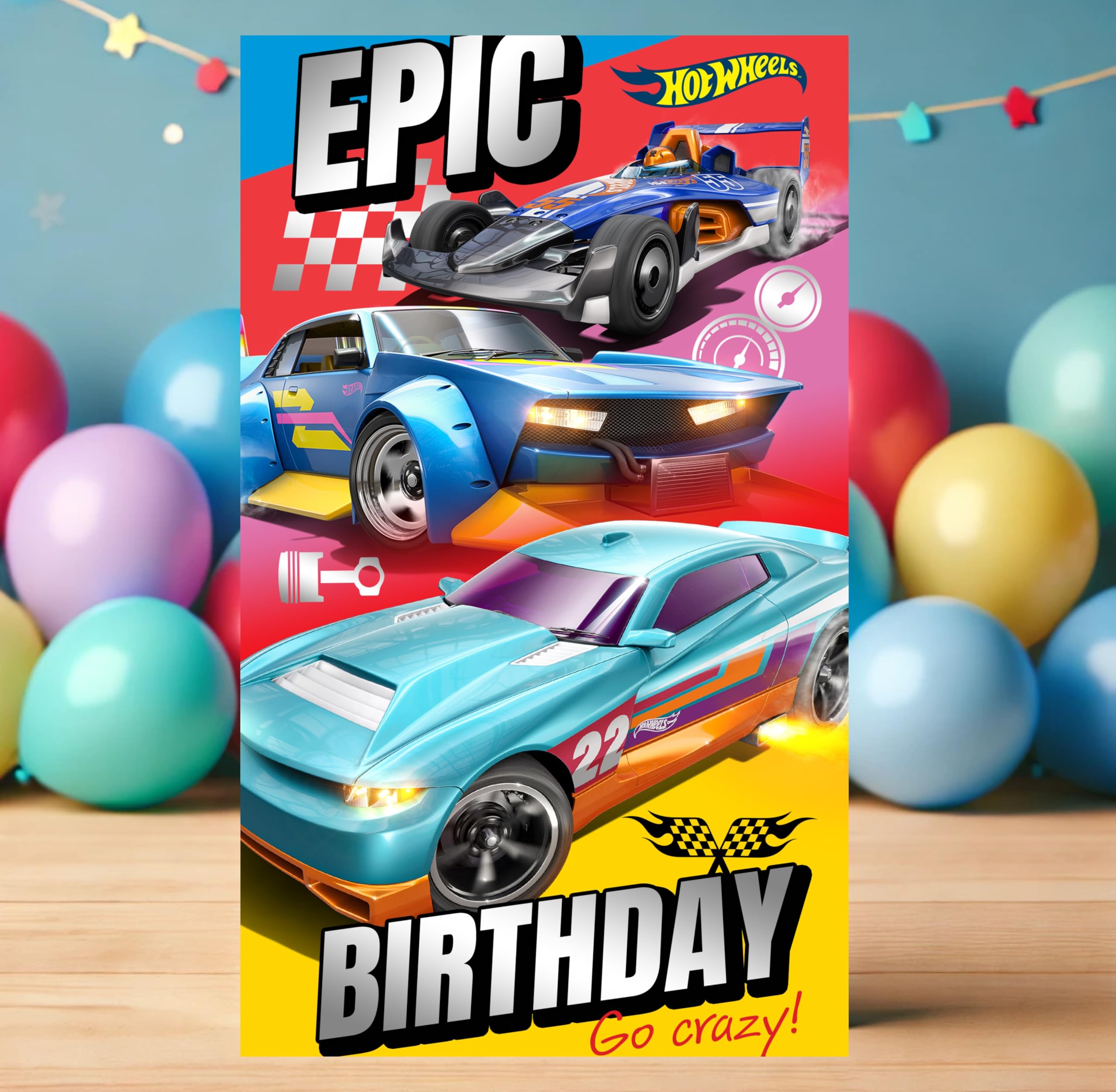 Danilo Promotions LTD Hot Wheels Birthday Cards - Set of 10 | Standard Size 22.86cm x 12.7cm 3