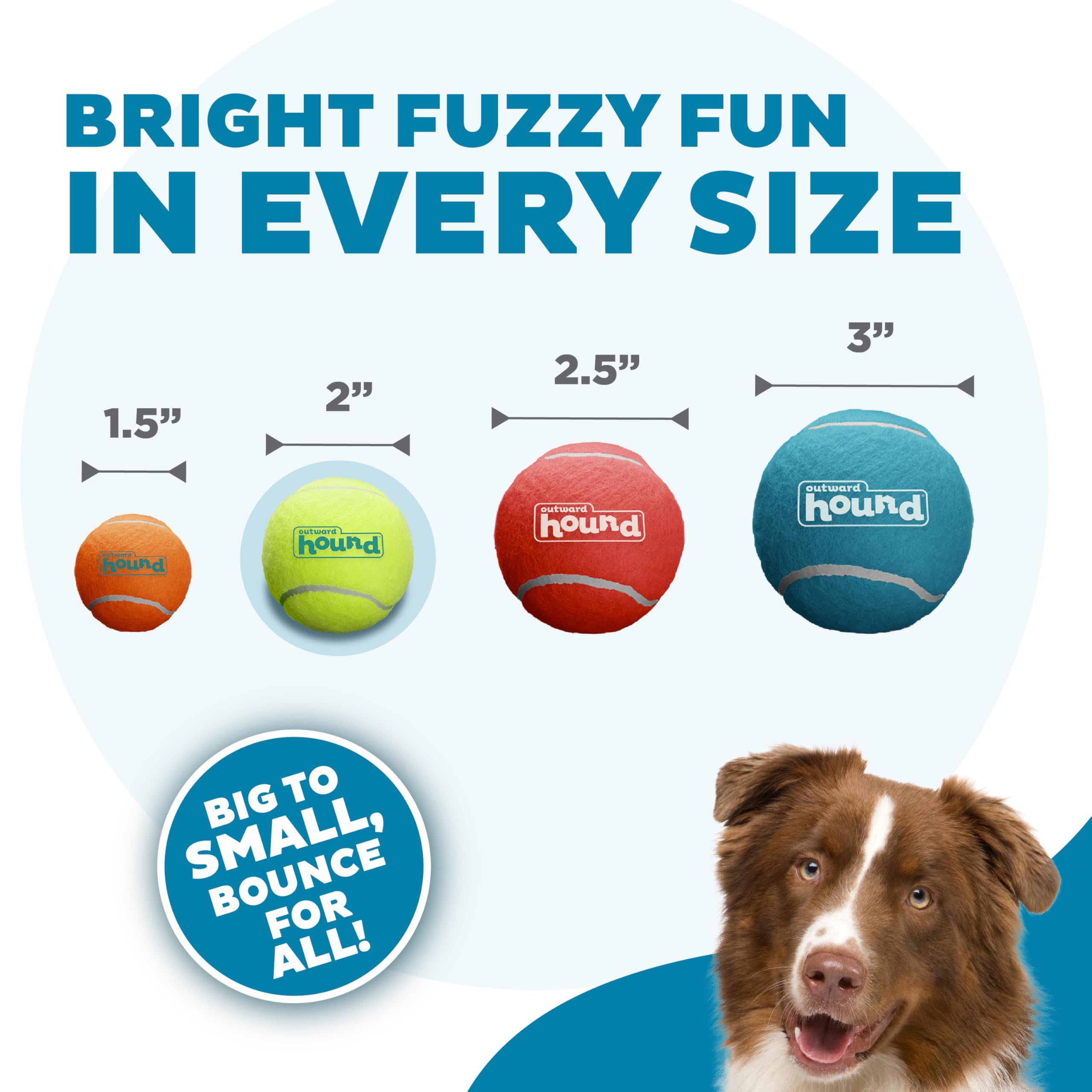 Outward Hound Squeaker Ballz Fetch Dog Toy - Small Size, 4 Pack | Natural Rubber 3
