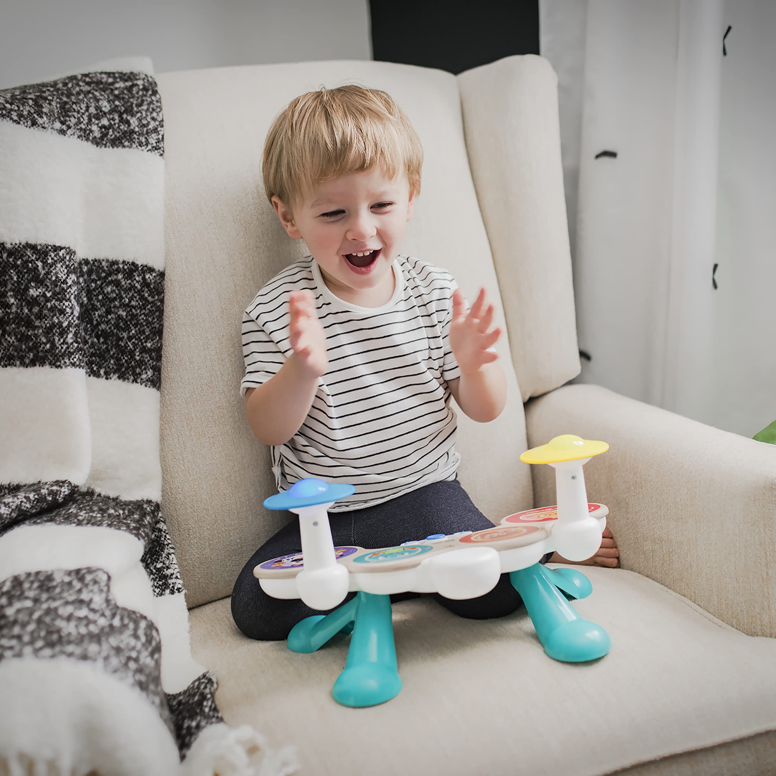 Baby Einstein Together in Tune Drums - Wireless Wooden Musical Toddler Toy 3
