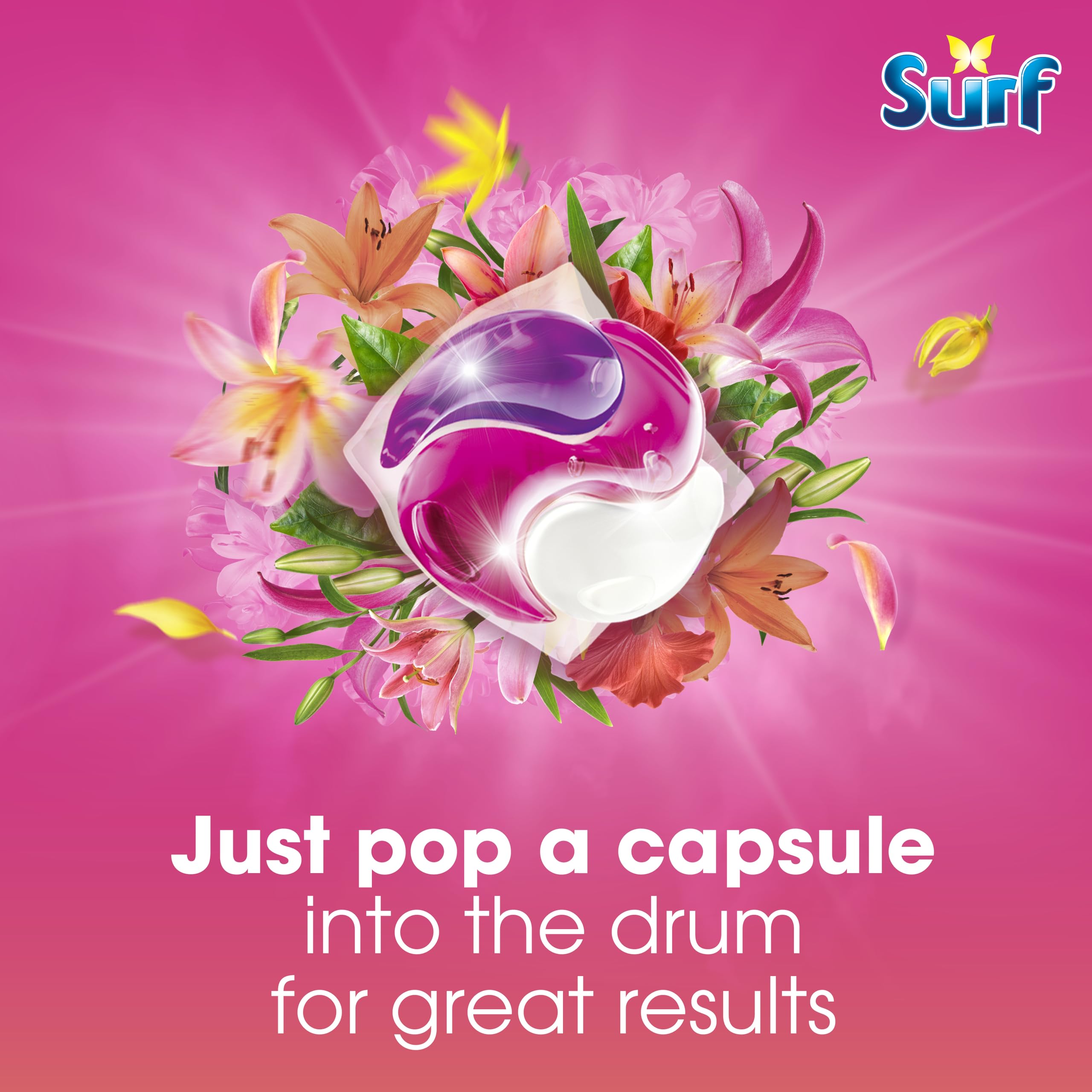 Surf Tropical Lily Laundry Detergent Capsules (78 Wash, Plastic-Free Box) 3